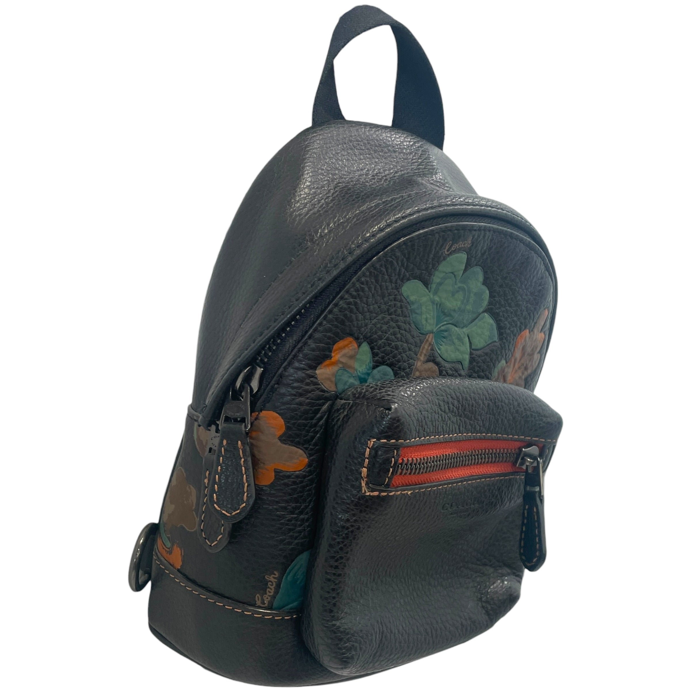 COACH/Backpack/Leather/BLK/Small west dreamy leaves view 3