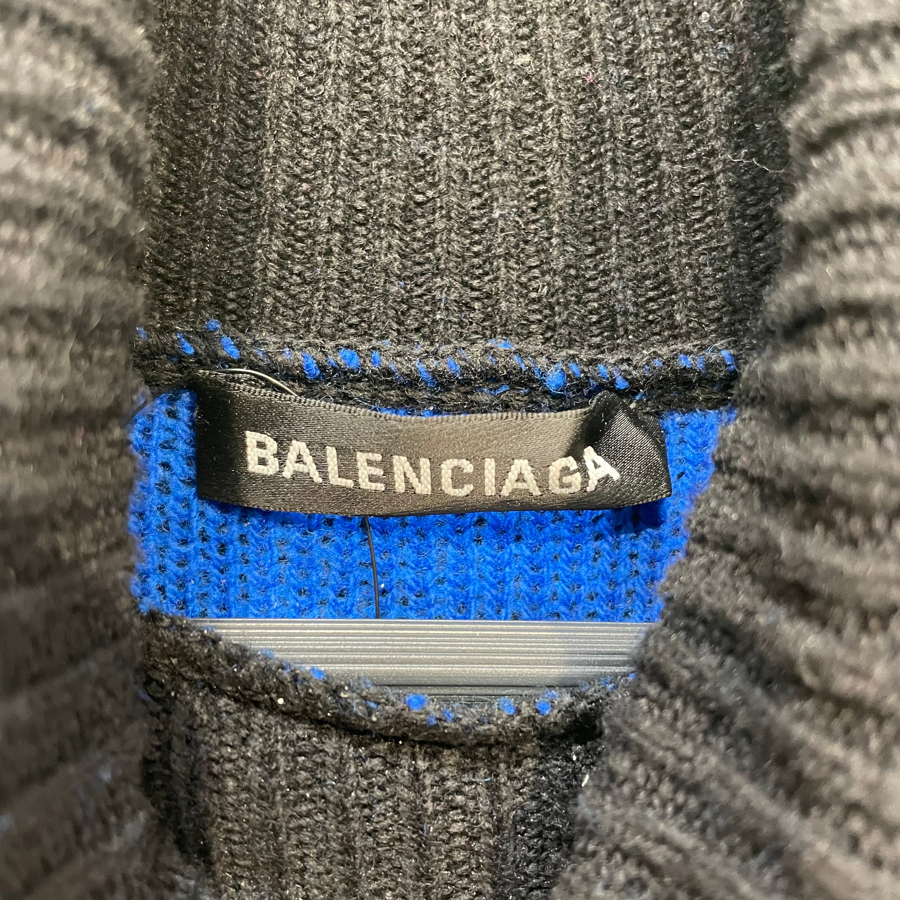 BALENCIAGA/Sweater/XS/All Over Print/Cotton/BLK/DISTRESSED TURTLENECK view 3