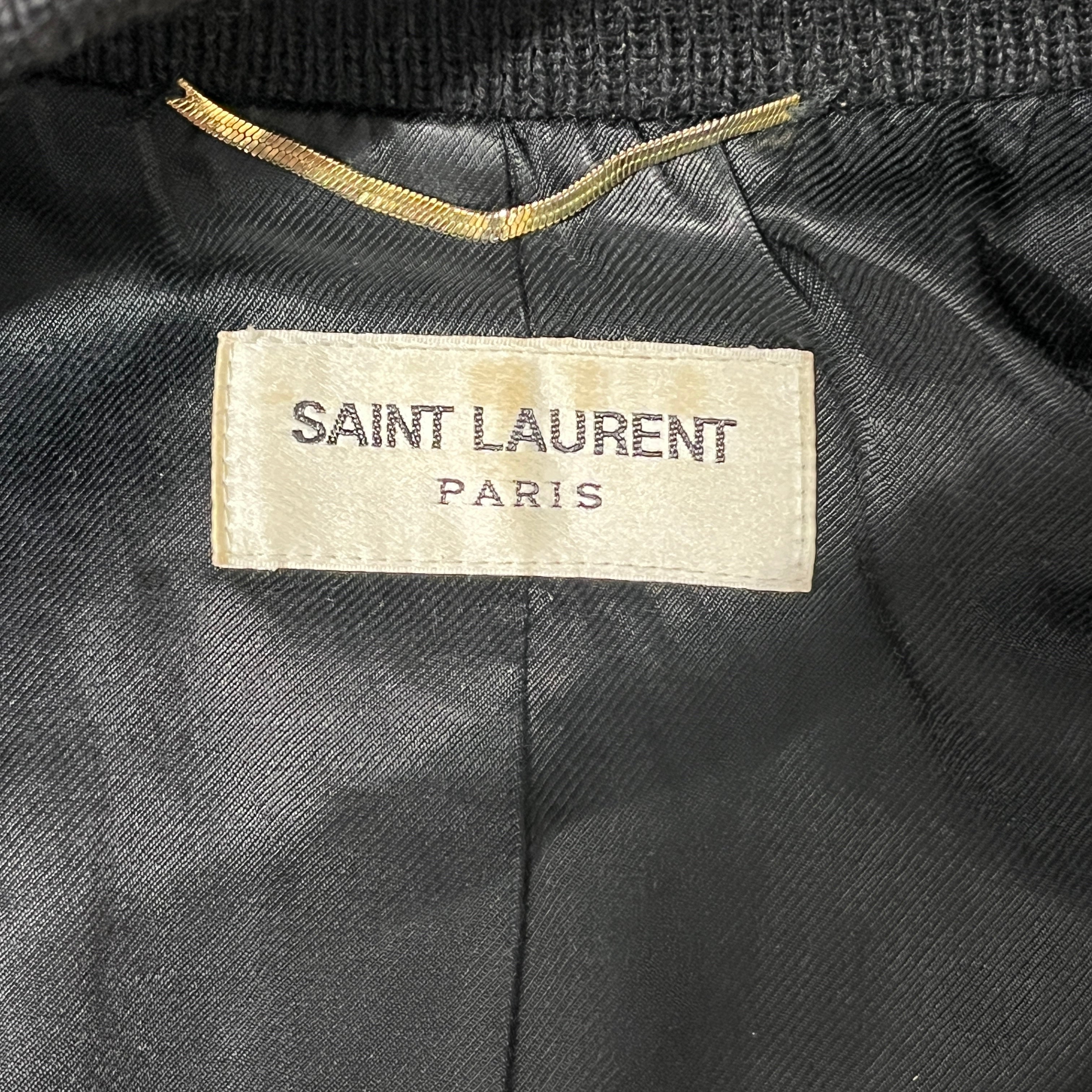 SAINT LAURENT/Jacket/40/Stripe/Cotton/BLK/Teddy Jacket view 3