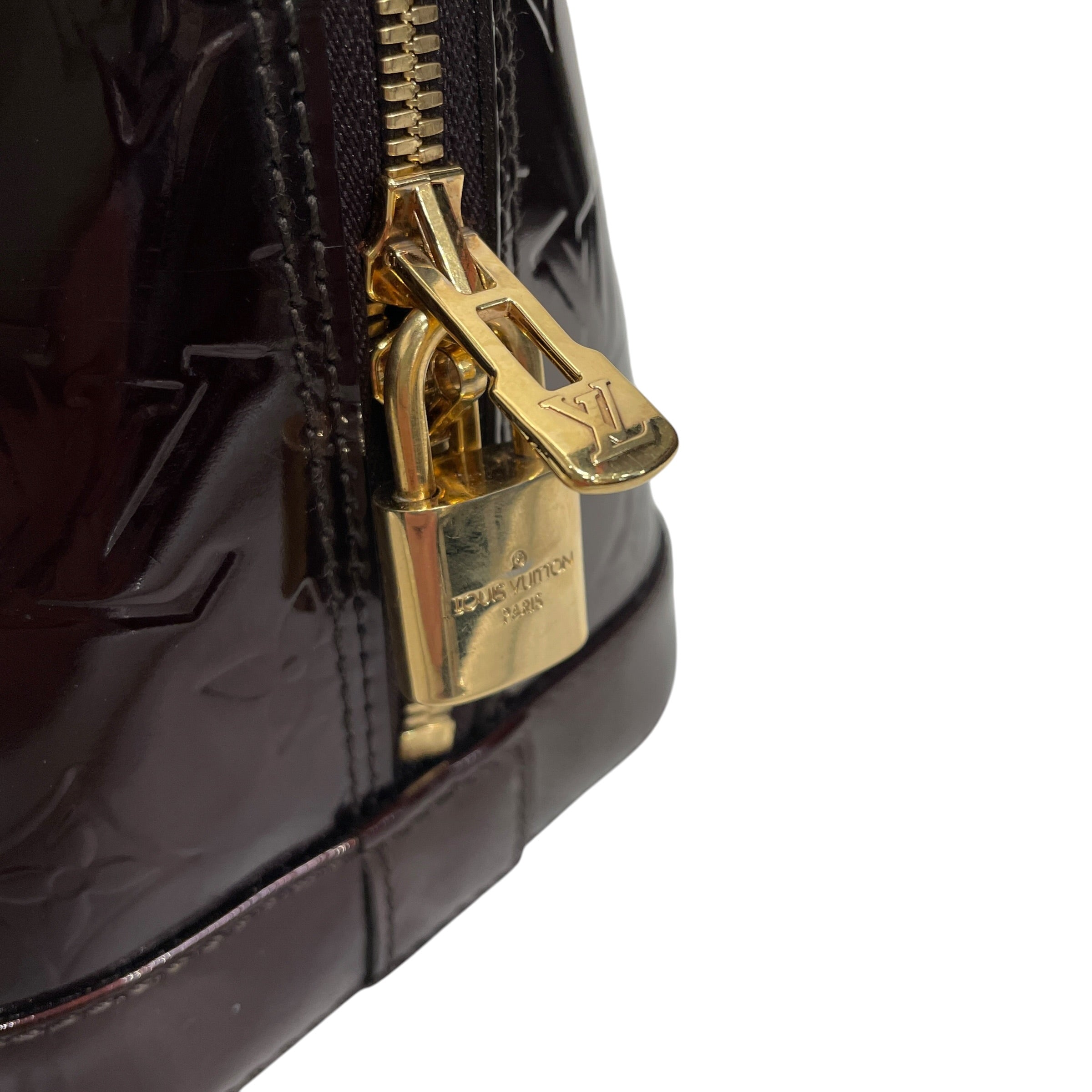 LOUIS VUITTON/Hand Bag/Monogram/Leather/BRD/PATENT LEATHER VERNIS ALMA view 4