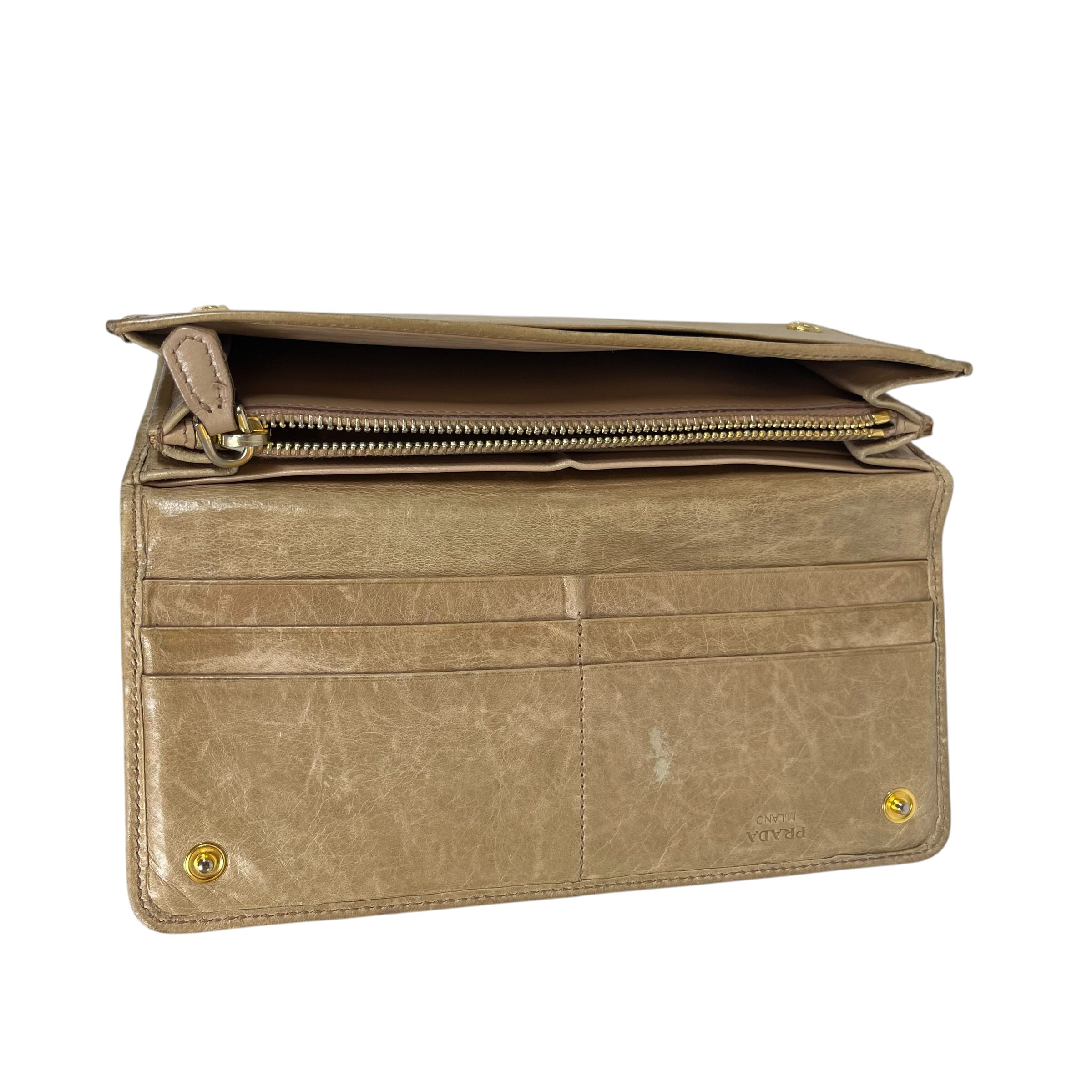 PRADA/Long Wallet/Leather/CML/Glace Continental long wallet view 4
