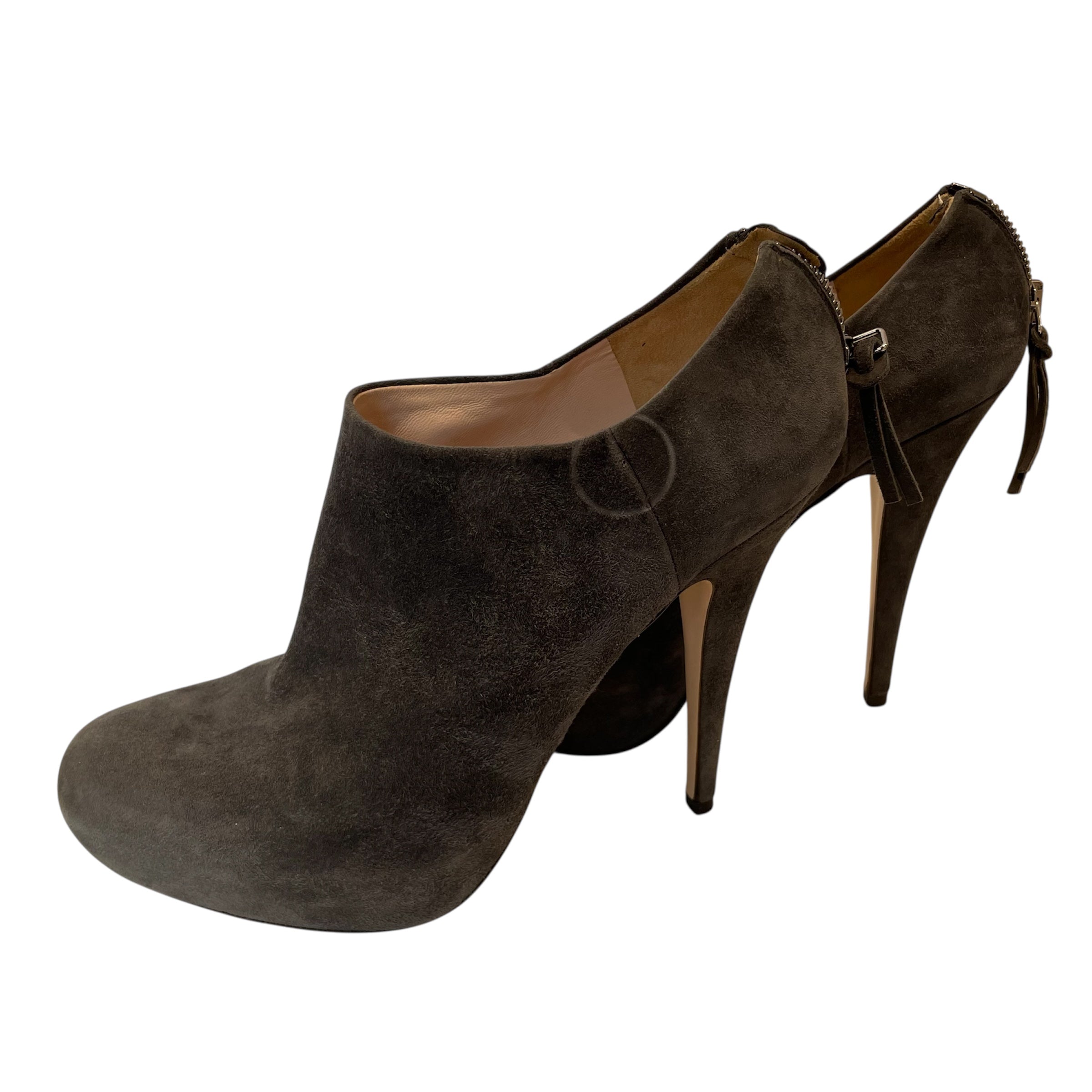 MIU MIU/Heels/US 5.5/Leather/GRY/sued dark grey heels view 2