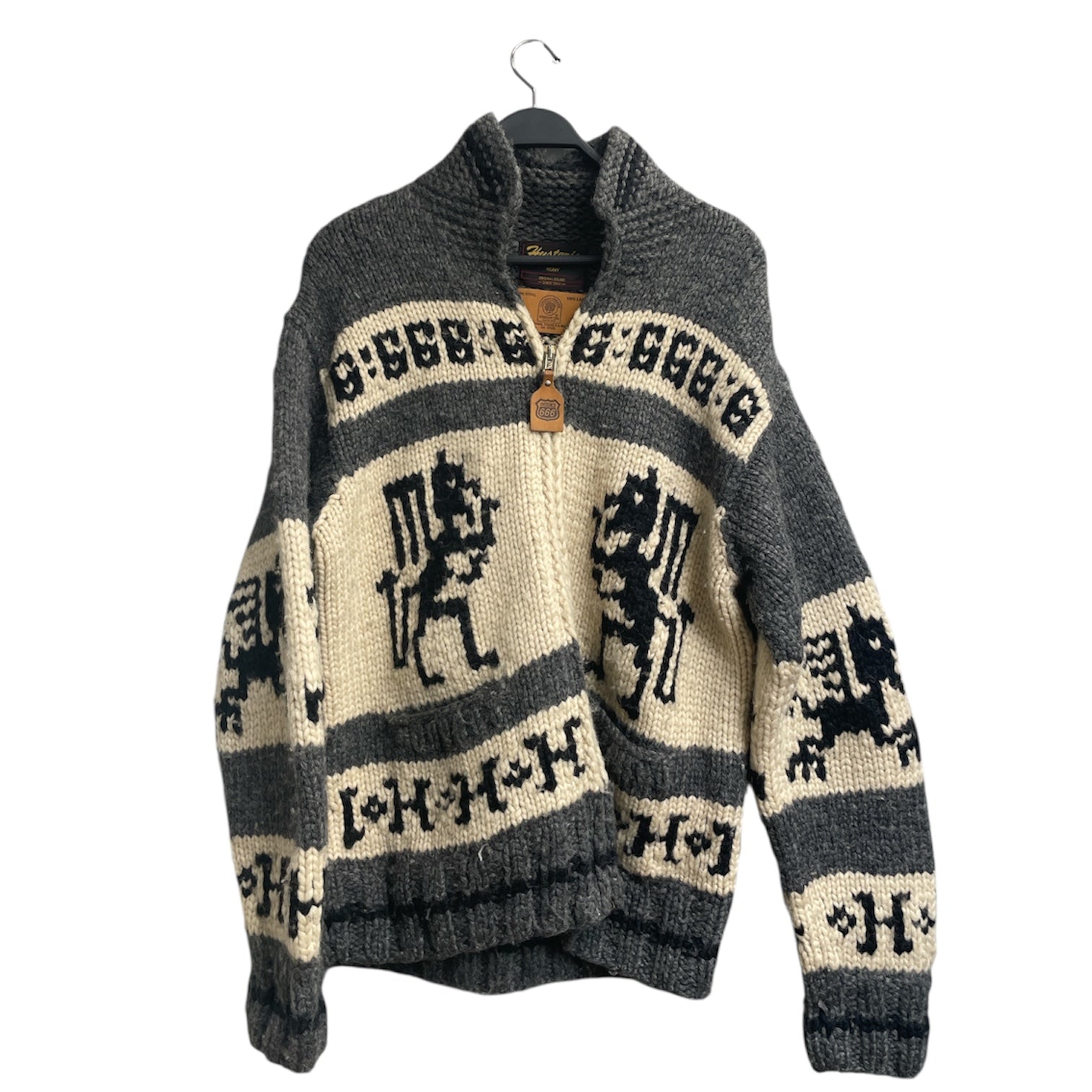 HYSTERIC/Heavy Sweater/FREE/Graphic/Wool/GRY/CANADIAN SWEATER CARDIGAN view 1