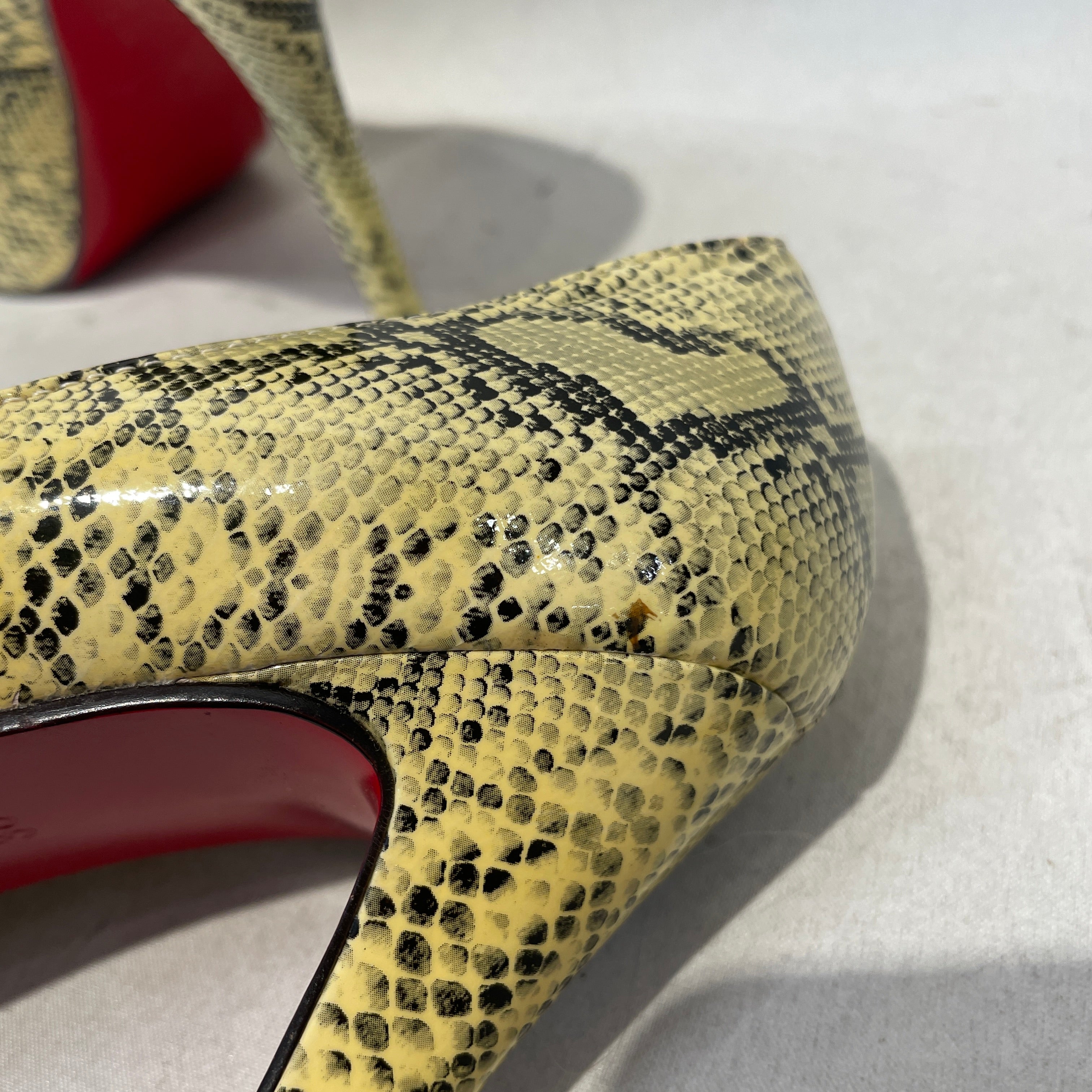 Christian Louboutin/Heels/EU 38/Animal Pattern/YEL/PYTHON ROCCIA MISS Z PUMPS view 6
