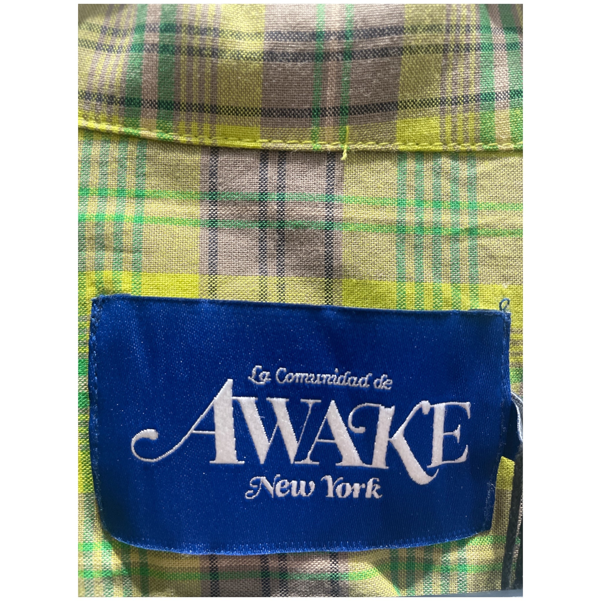 Awake NY/Flannel Shirt/M/Cotton/GRN/Plaid/AWAKE NY PLAID BUTTON UP view 3