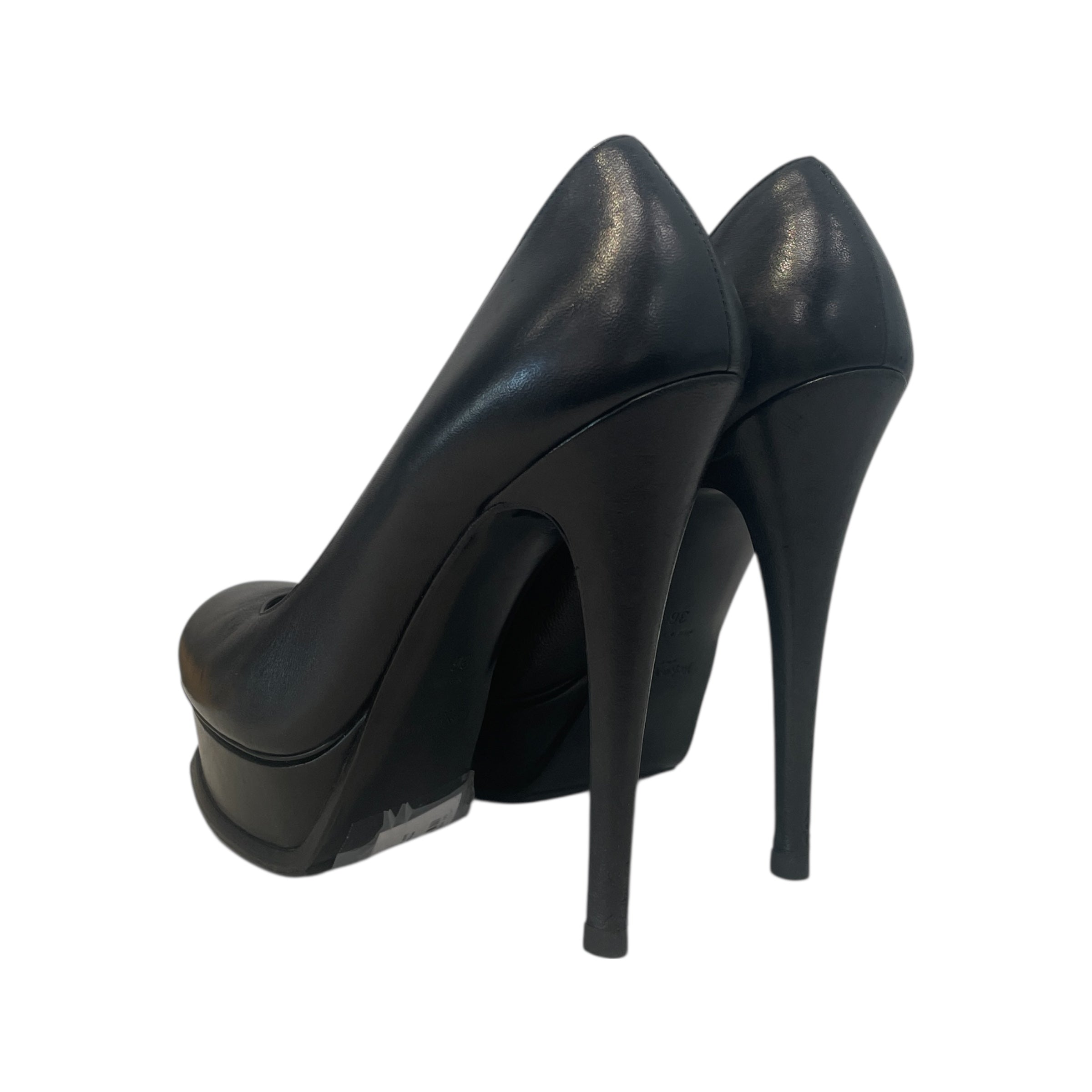 YVES SAINT LAURENT/Heels/EU 36/Leather/BLK/Platform/Rive Gauche Platform view 2