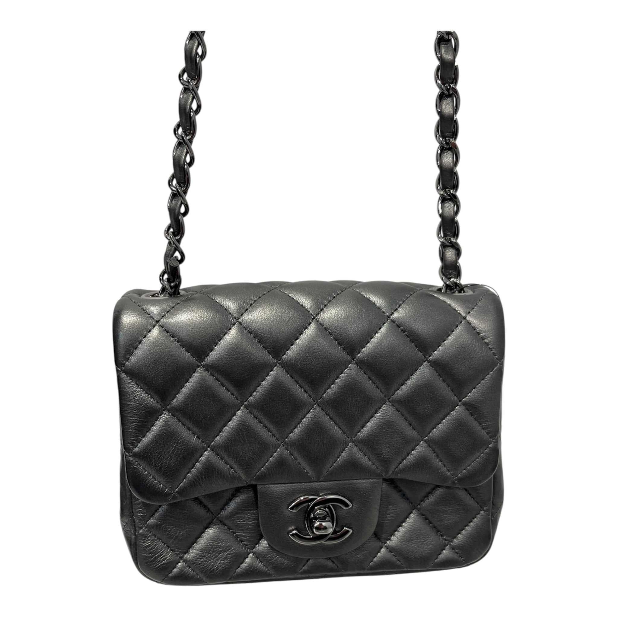 CHANEL/Cross Body Bag/Leather/GRY/429wg47 view 3