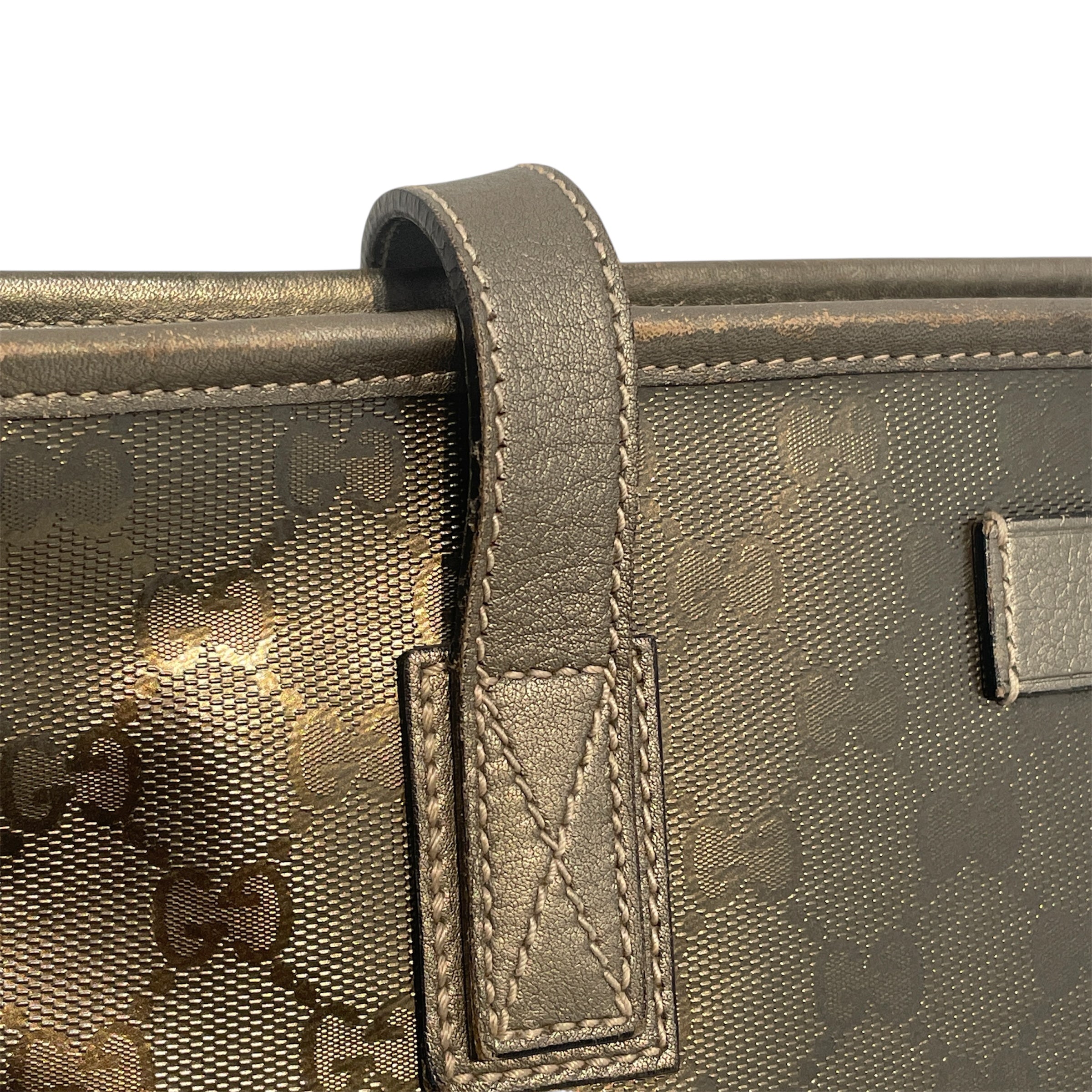 GUCCI/Tote Bag/Monogram/Leather/GRY/Imprime Tote view 7