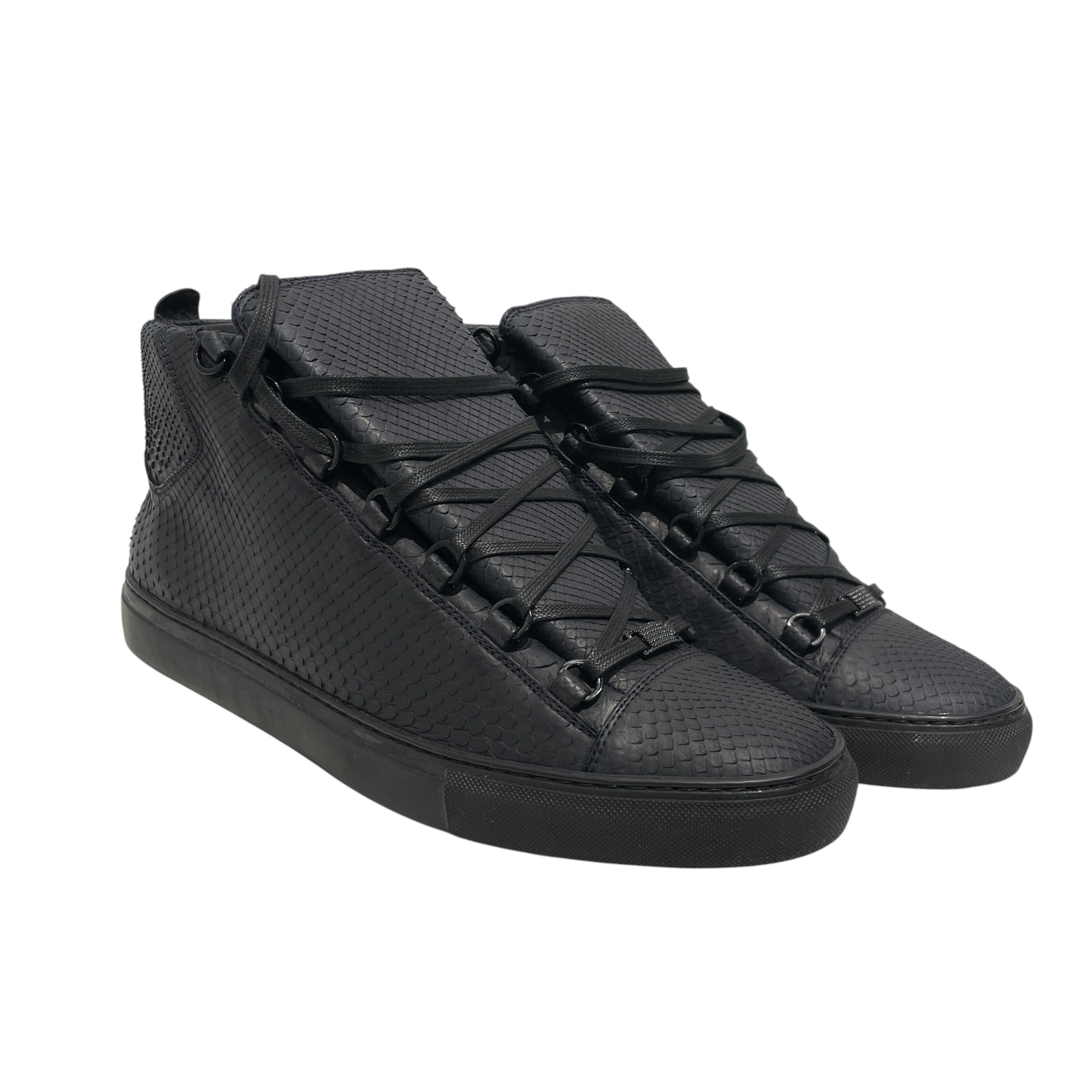 BALENCIAGA/Hi-Sneakers/EU 46/Leather/BLK/Python Arena Sneaker view 1