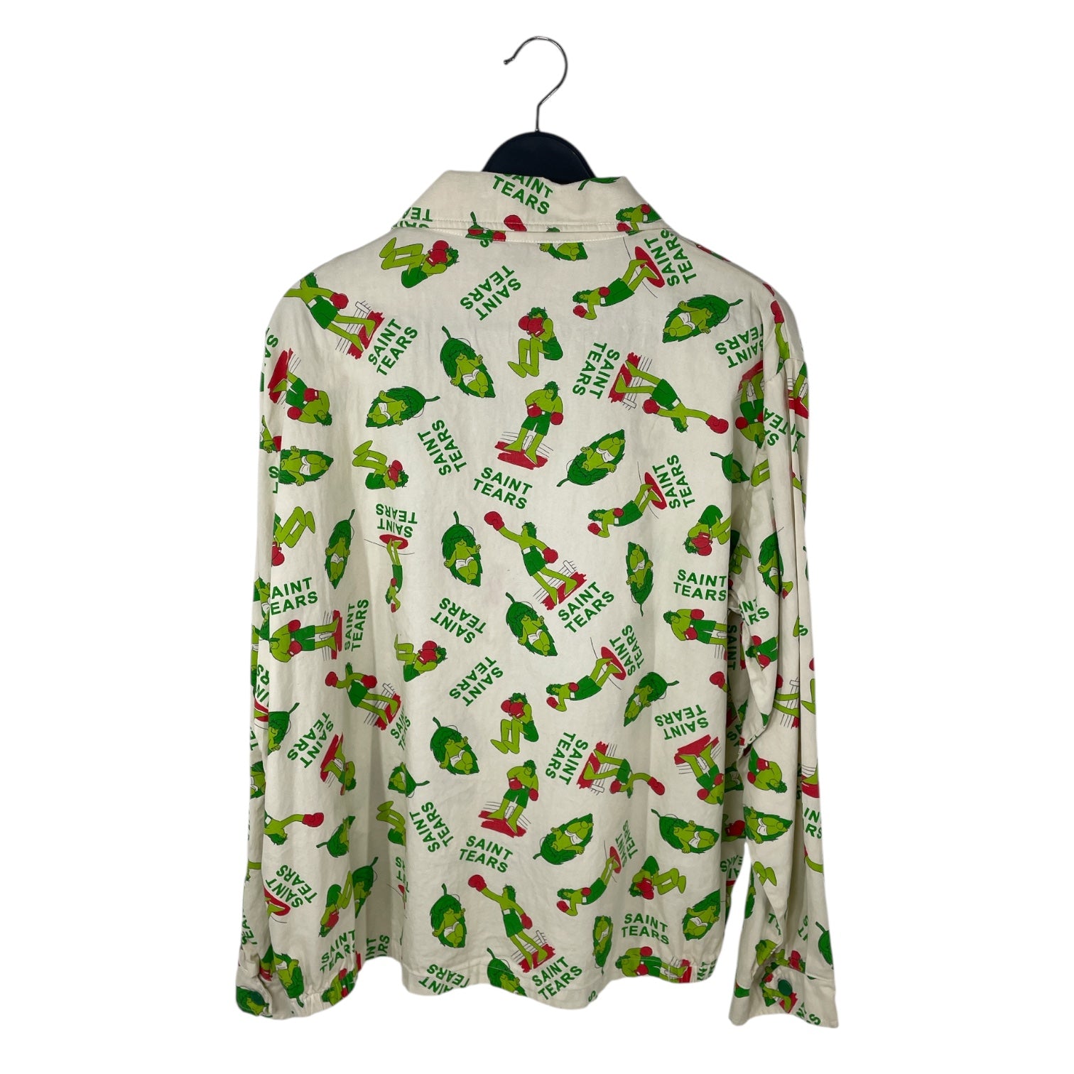 SAINT TEARS/LS Shirt/L/Cotton/GRN/All Over Print/BOXING GREEN view 2