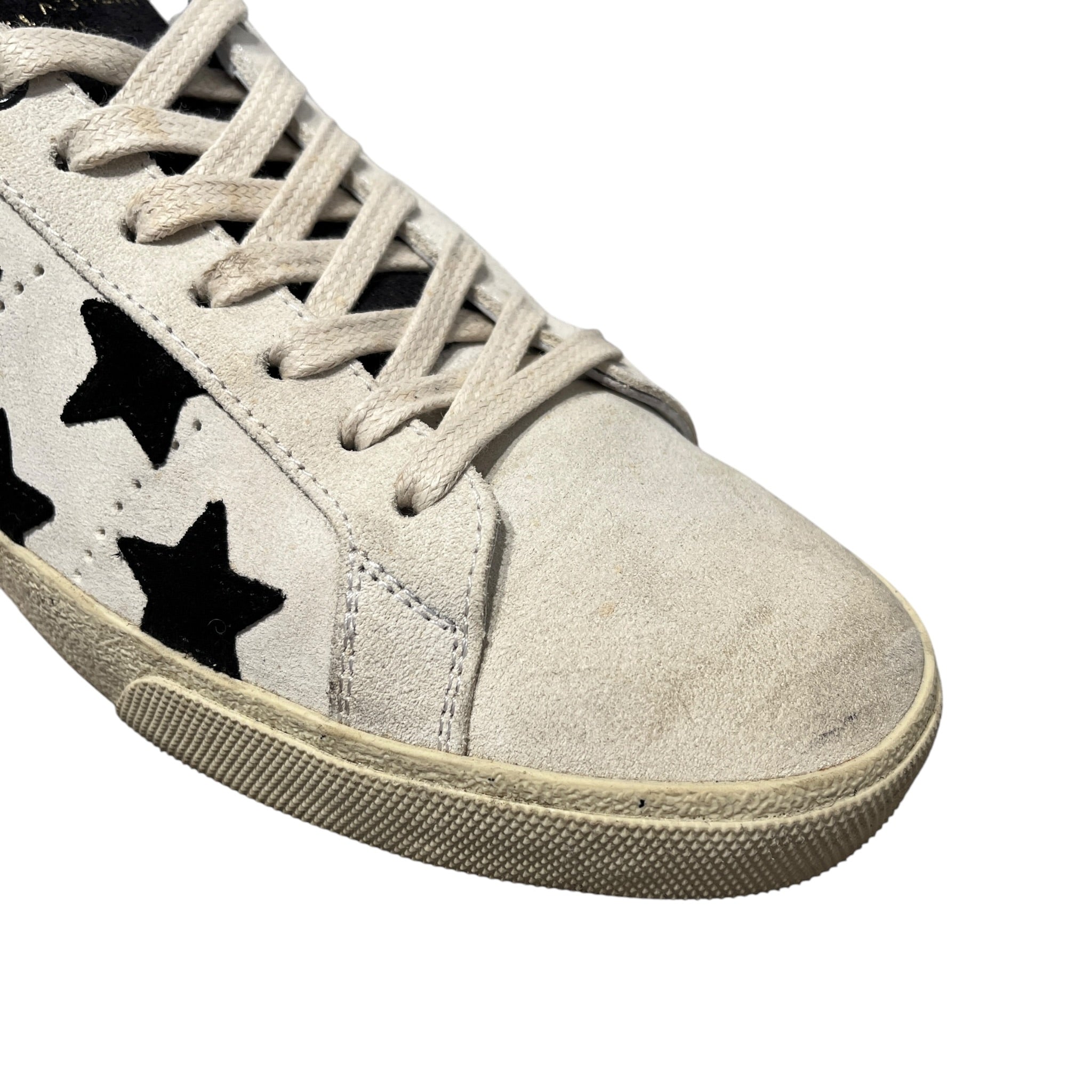 SAINT LAURENT/Low-Sneakers/US 8/All Over Print/Suede/WHT/BLK STARS/BLK HEEL view 5