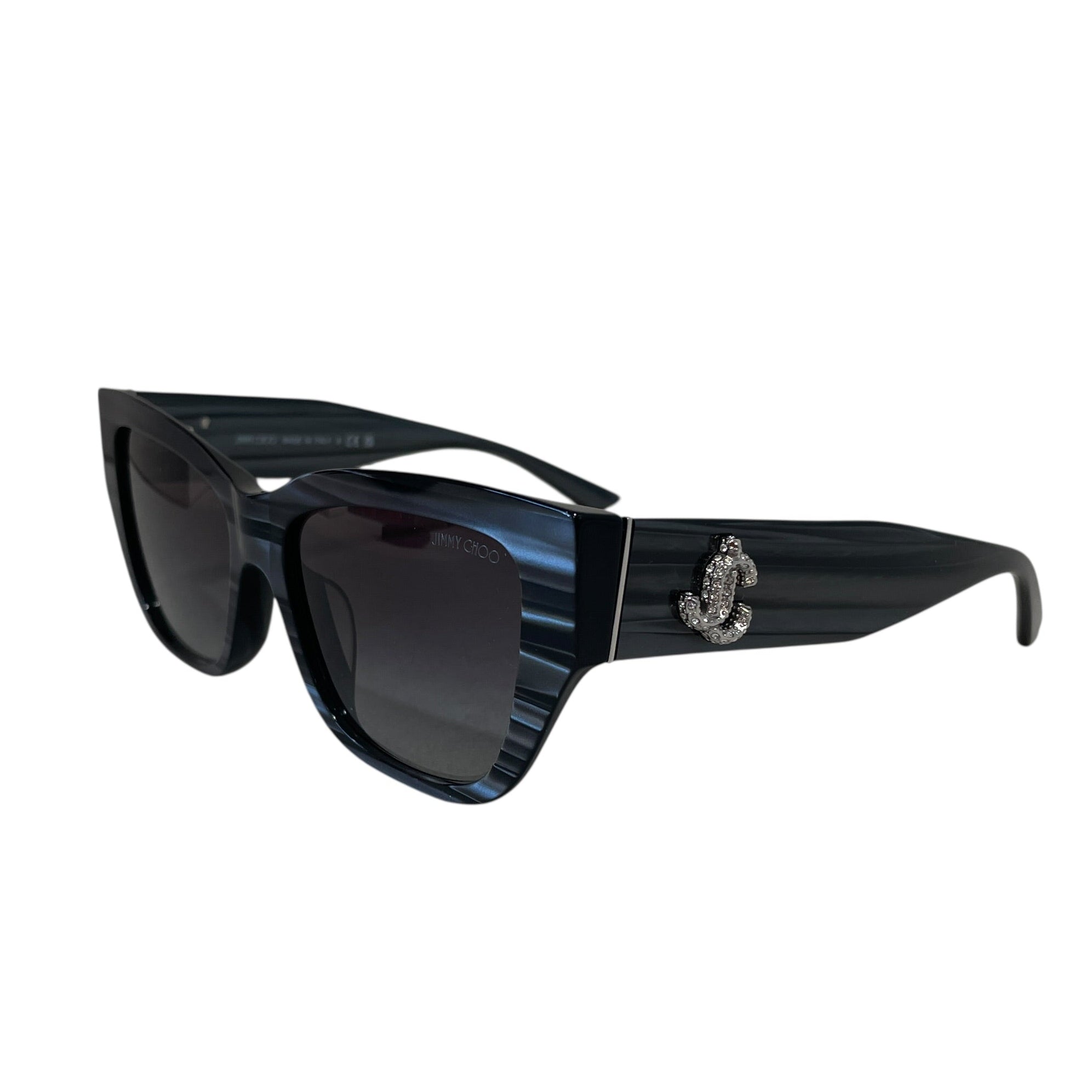 JIMMY CHOO/Sunglasses/Stripe/Plastic/GRY/Kadan Striped Black Pillow view 2