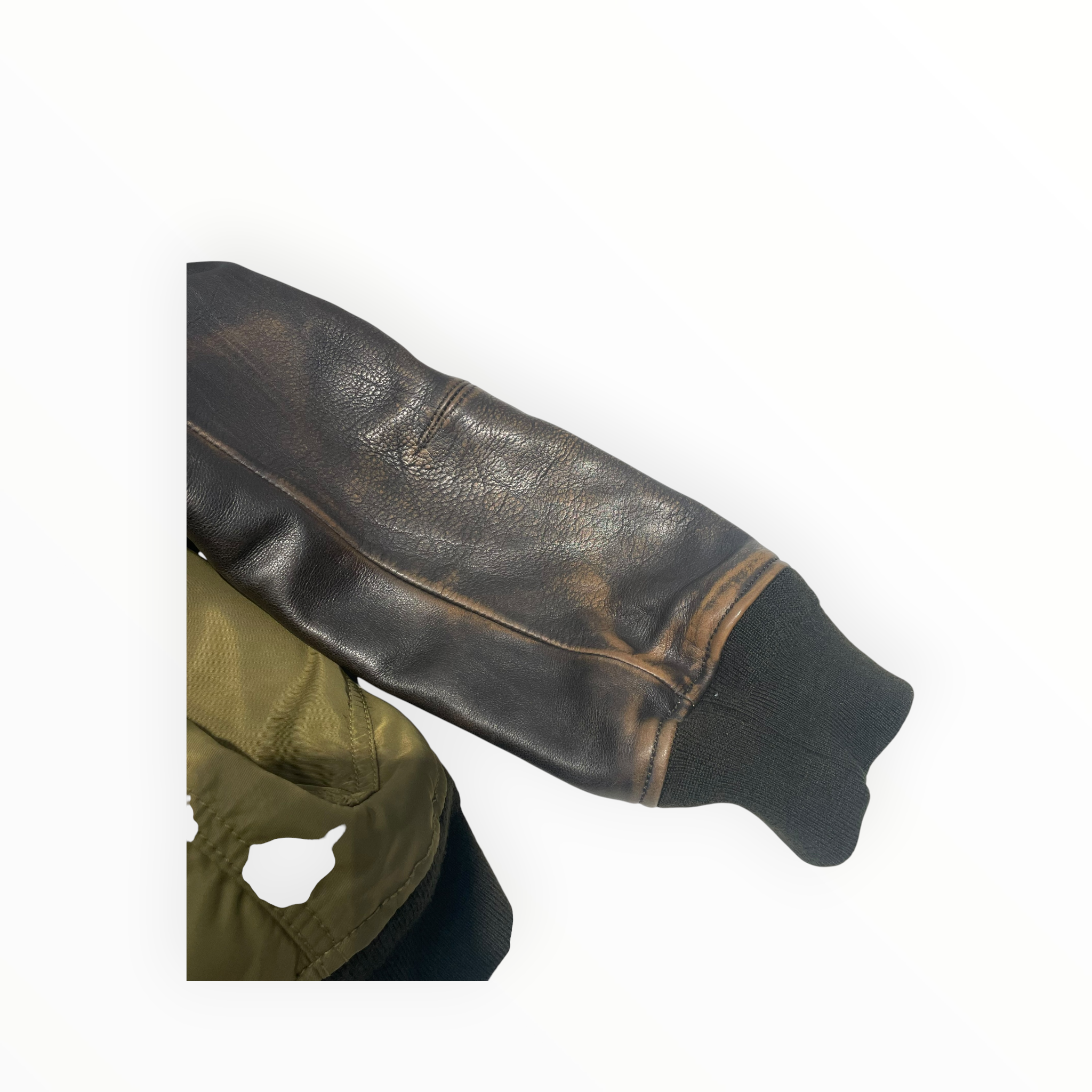 BURBERRY BRIT/Leather Jkt/M/Leather/GRN/OLIVE LEATHER BOMBER view 9