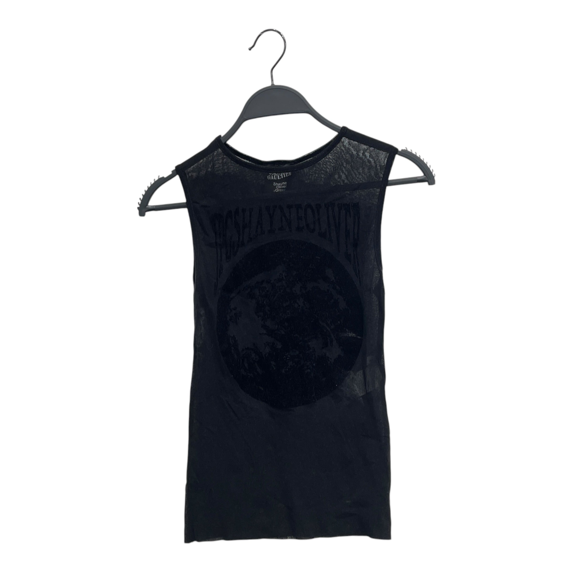 SHAYNE OLIVER/Jean Paul Gaultier/SL Blouse/S/Graphic/Nylon/BLK/BLACK WORLD MESH view 1