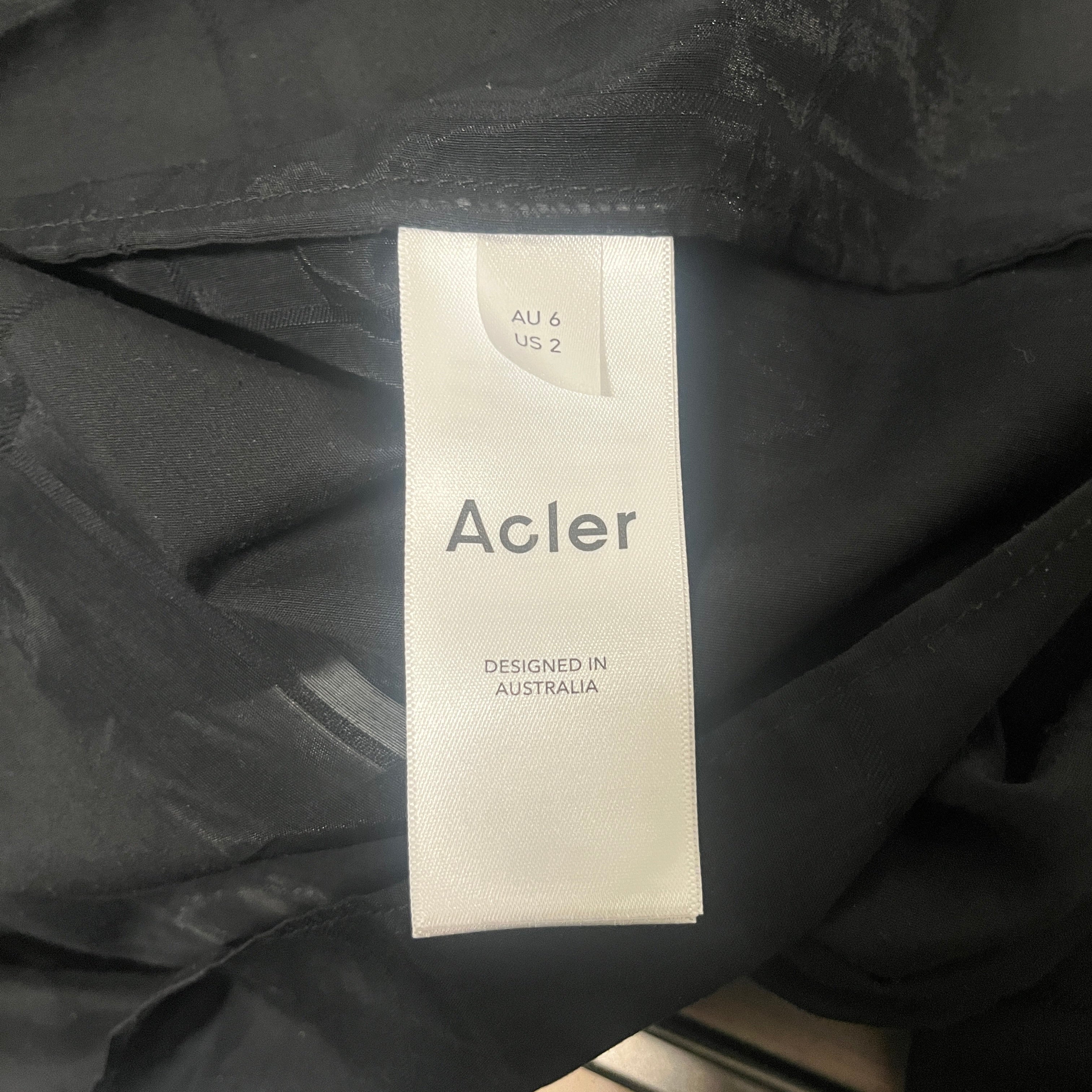 Acler/LS Dress/2/Cotton/BLK/Midi Length/PUFFED SLEEVE BELTED SEMISHEER view 4
