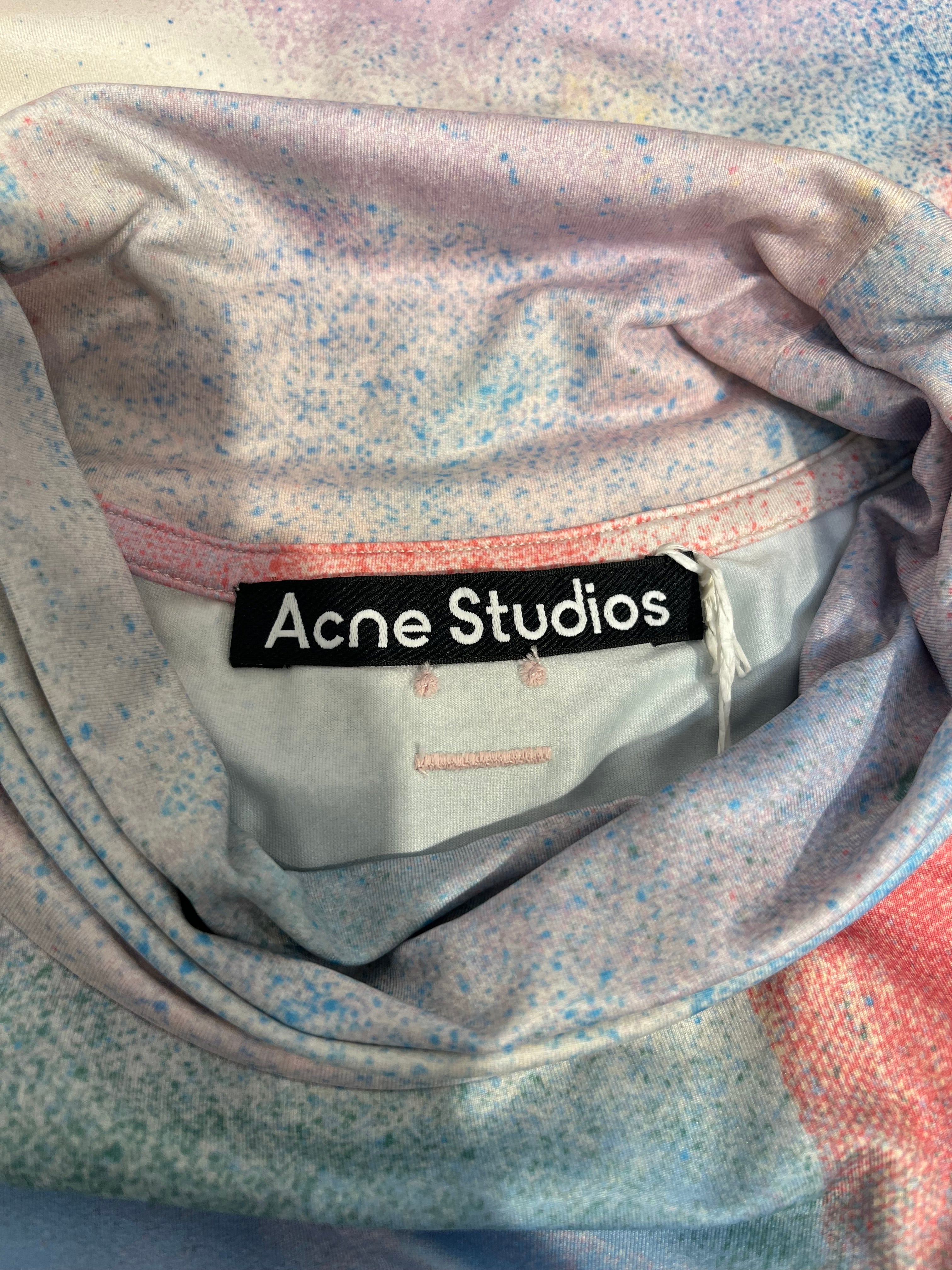 Acne Studios/LS T-Shirt/L/Polyester/MLT/All Over Print/SPRAYPAINTED FACES TURTLENECK view 4