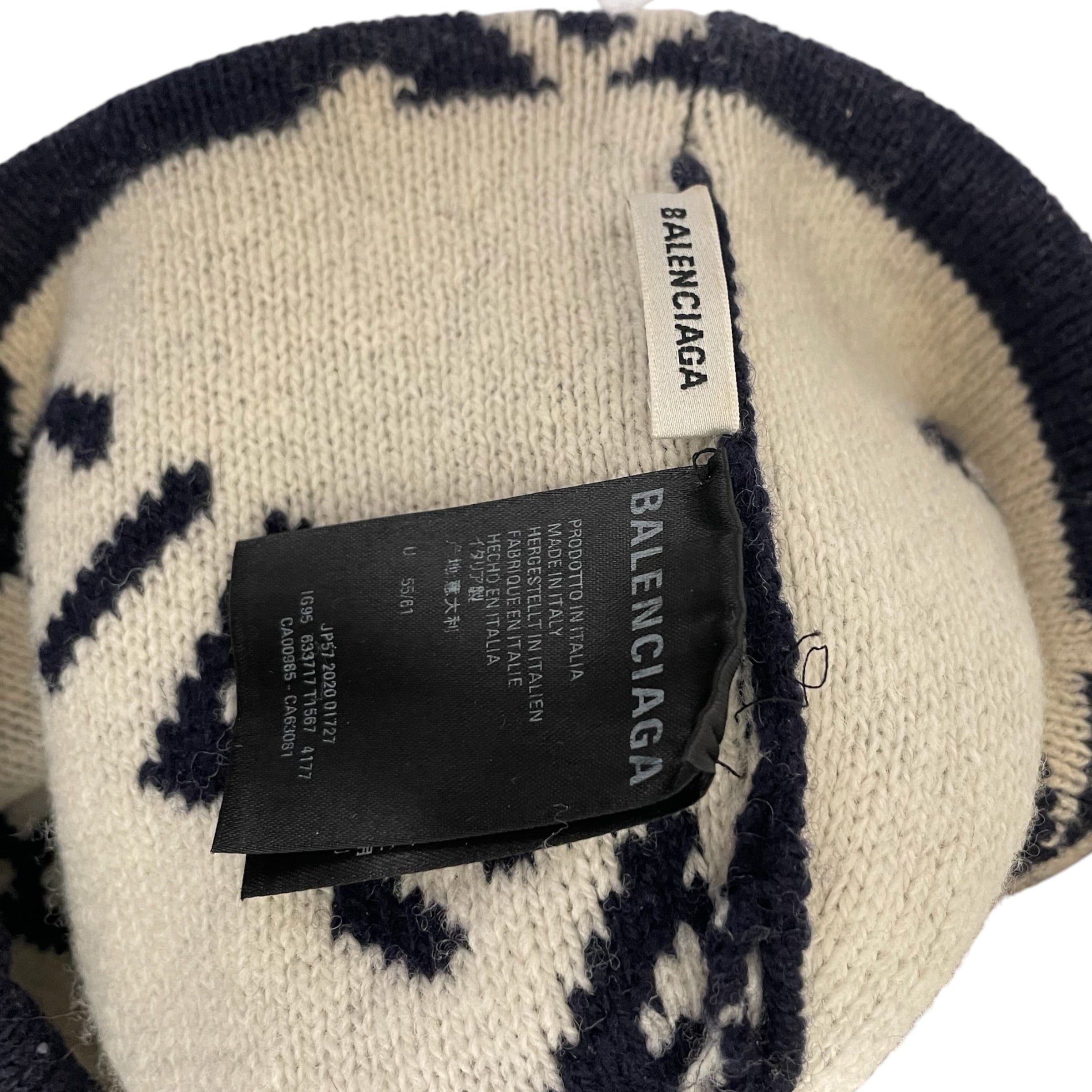 BALENCIAGA/Beanie/Monogram/Wool/BLU/ view 3