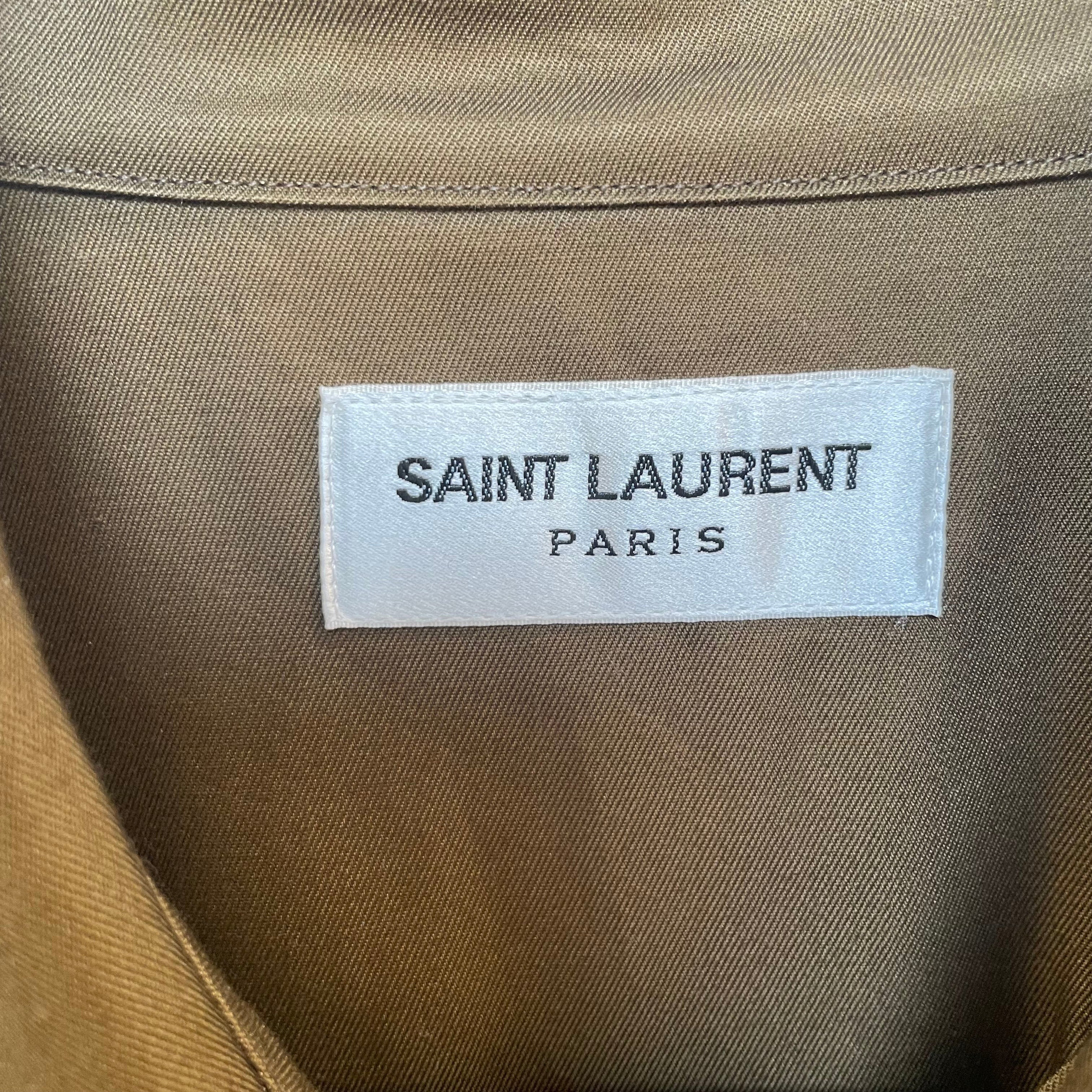 SAINT LAURENT/LS Shirt/L/Cotton/GRN/SAINT LAURENT SAHARIENNE COAT view 3