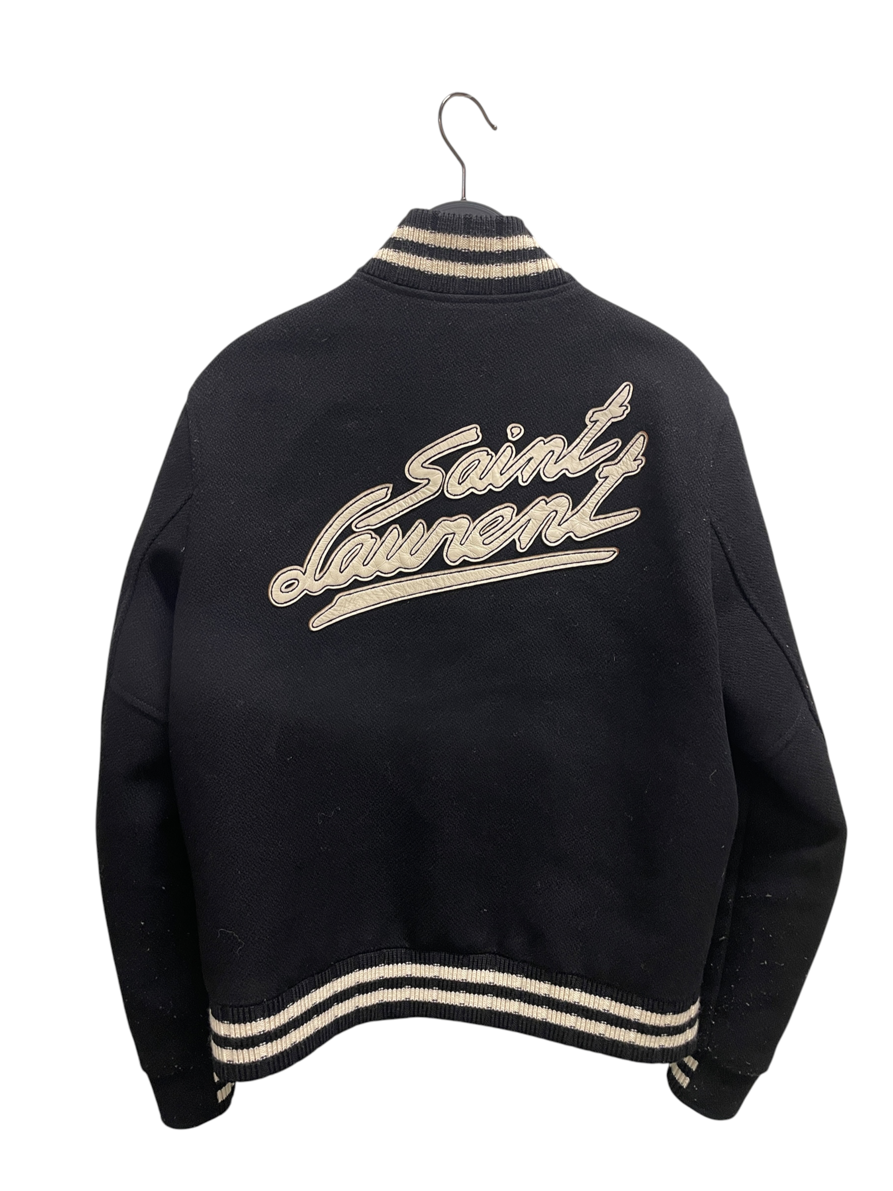 SAINT LAURENT/Jacket/48/Wool/BLK/saint laurent logo on back view 3