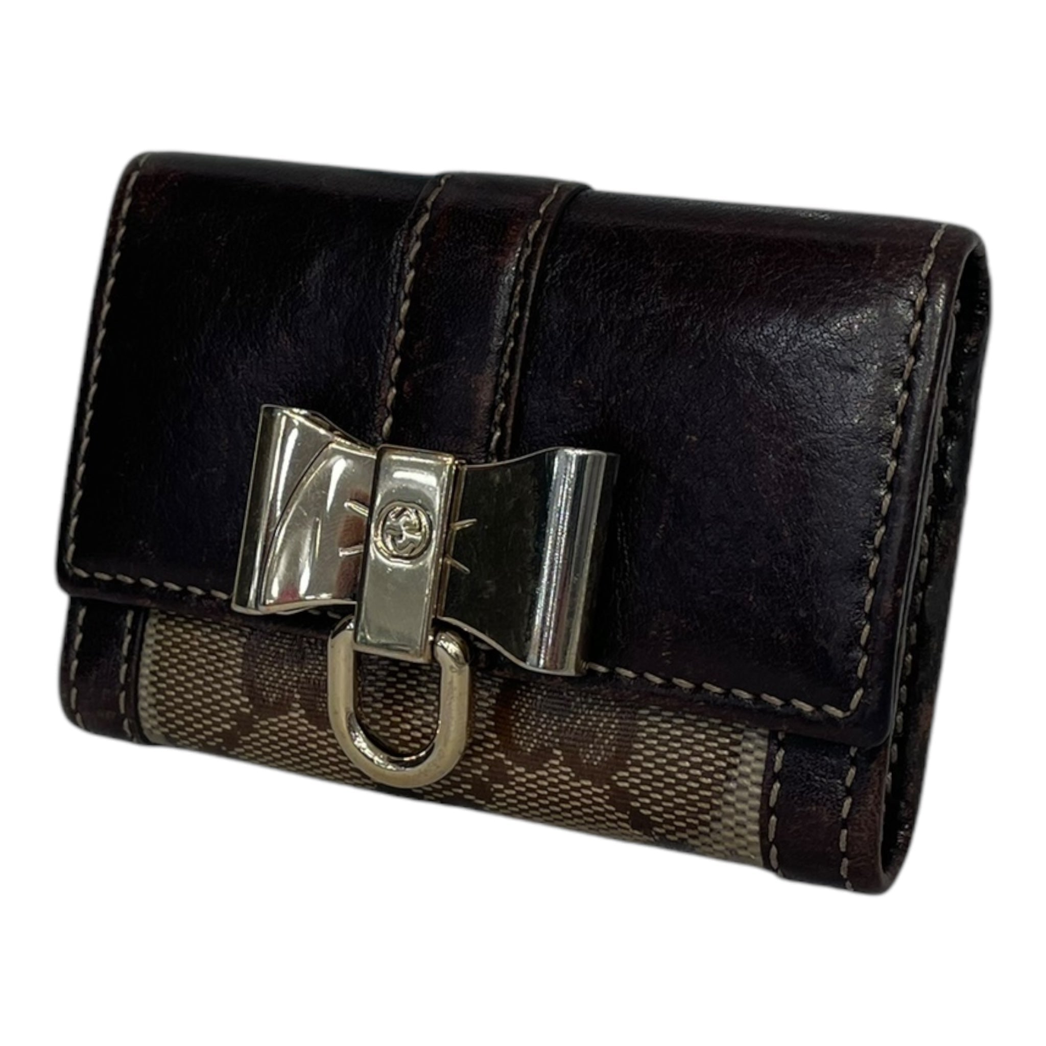GUCCI/Wallet/Monogram/Leather/BEG/GUCCI-Bowtie-Wallet-Monogram view 1