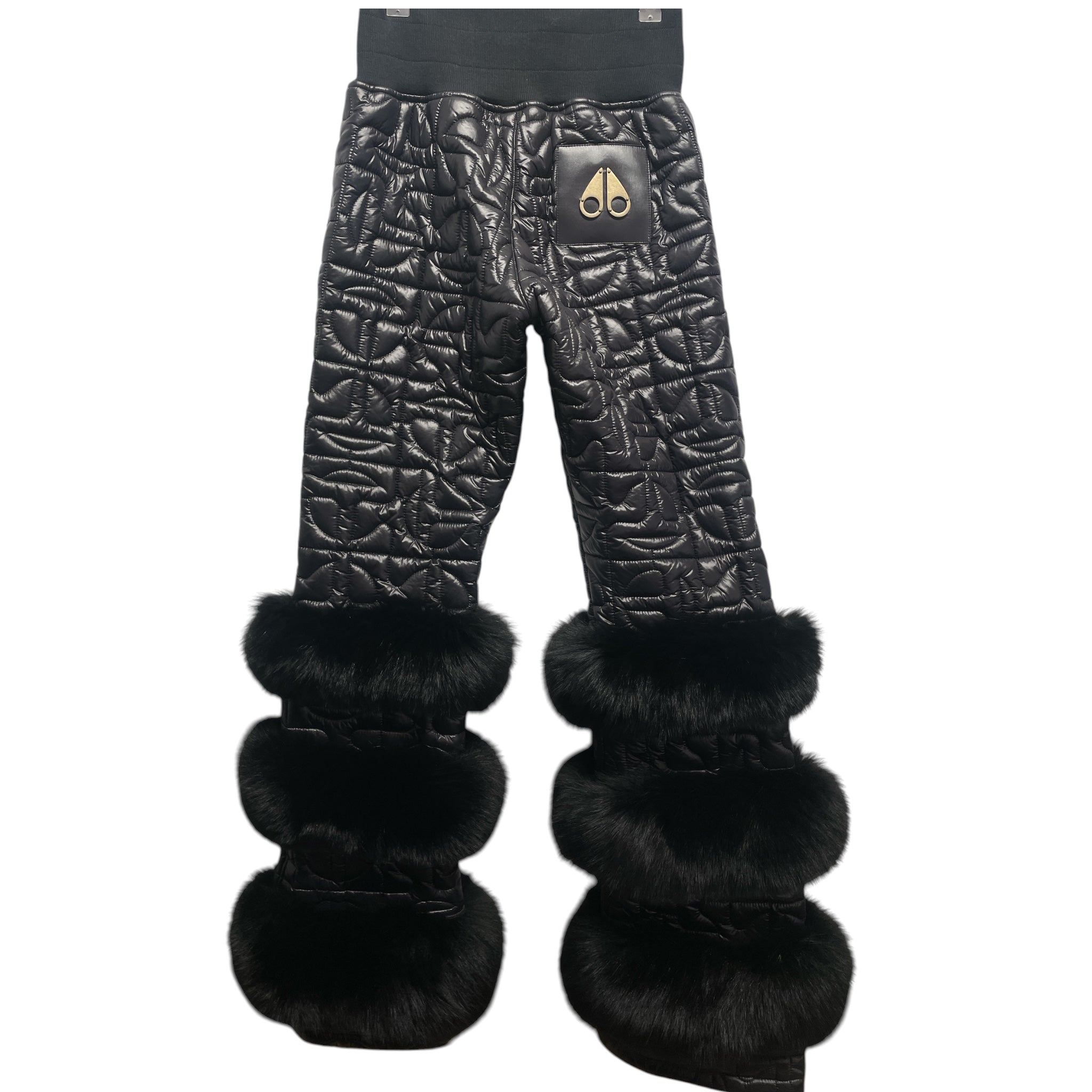 MOOSE KNUCKLES/Telfar/Bottoms/S/Nylon/BLK/fur/quilted brand logo view 2