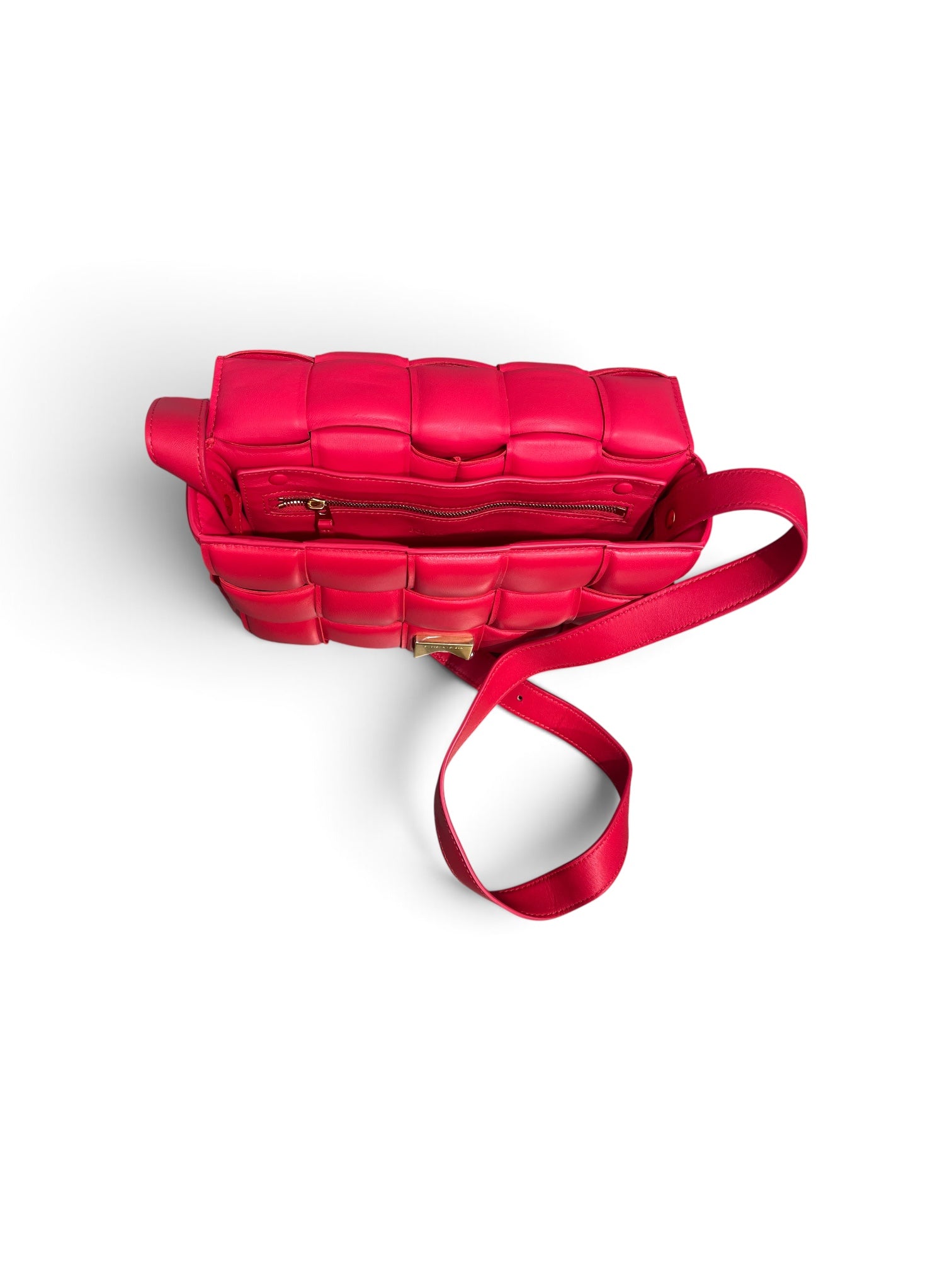 BOTTEGA VENETA/Cross Body Bag/Leather/RED/INTRECCIATO PADDED CASSETTE view 5