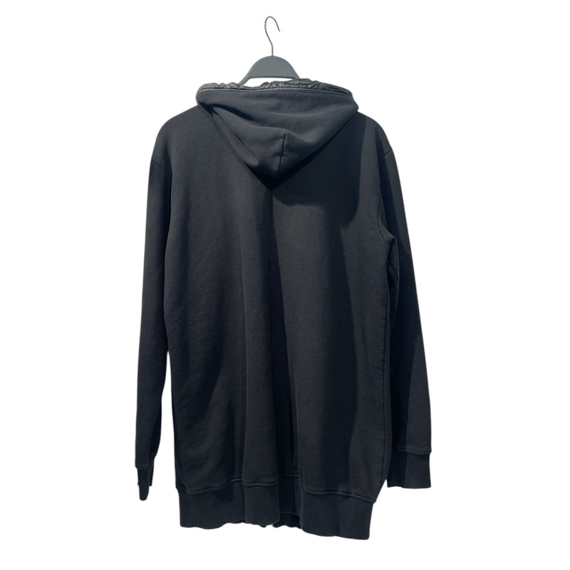 DIESEL/Zip Up Hoodie/XL/Cotton/BLK/Leather Hooded Rim