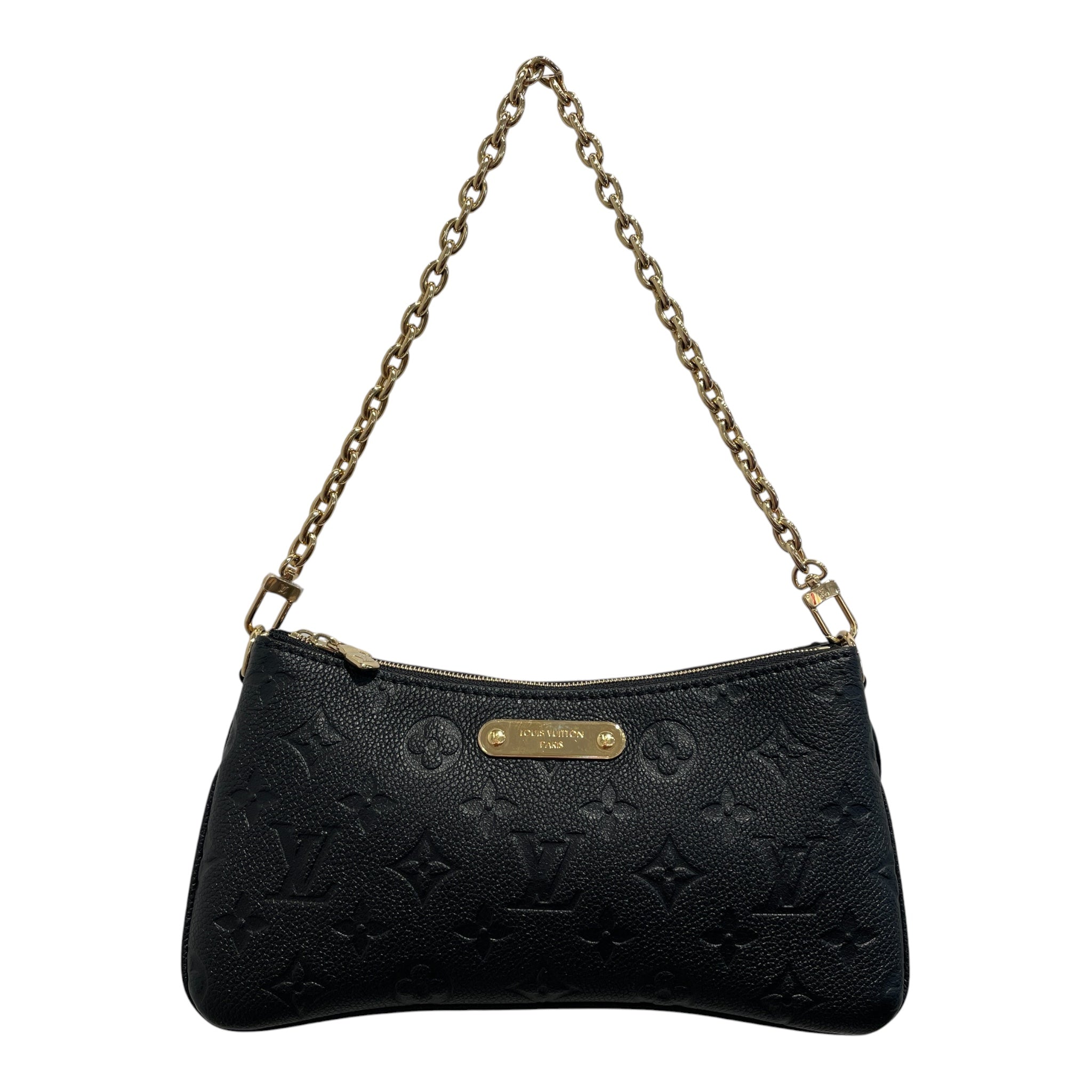 LOUIS VUITTON/Cross Body Bag/Monogram/Leather/BLK/Liv pochette mono empriente view 1