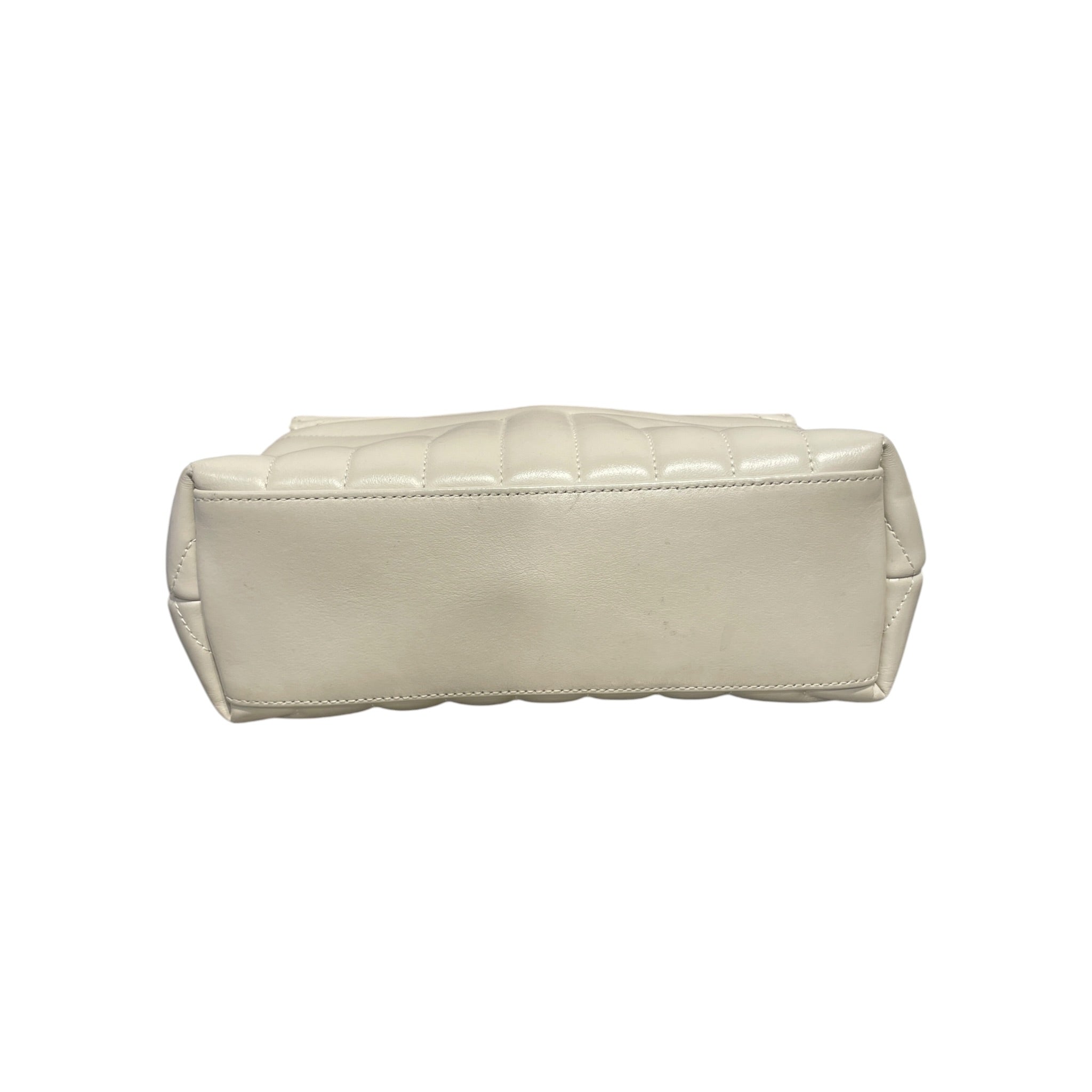 YVES SAINT LAURENT/Hand Bag/Leather/WHT/goldhardware/chain/ view 3