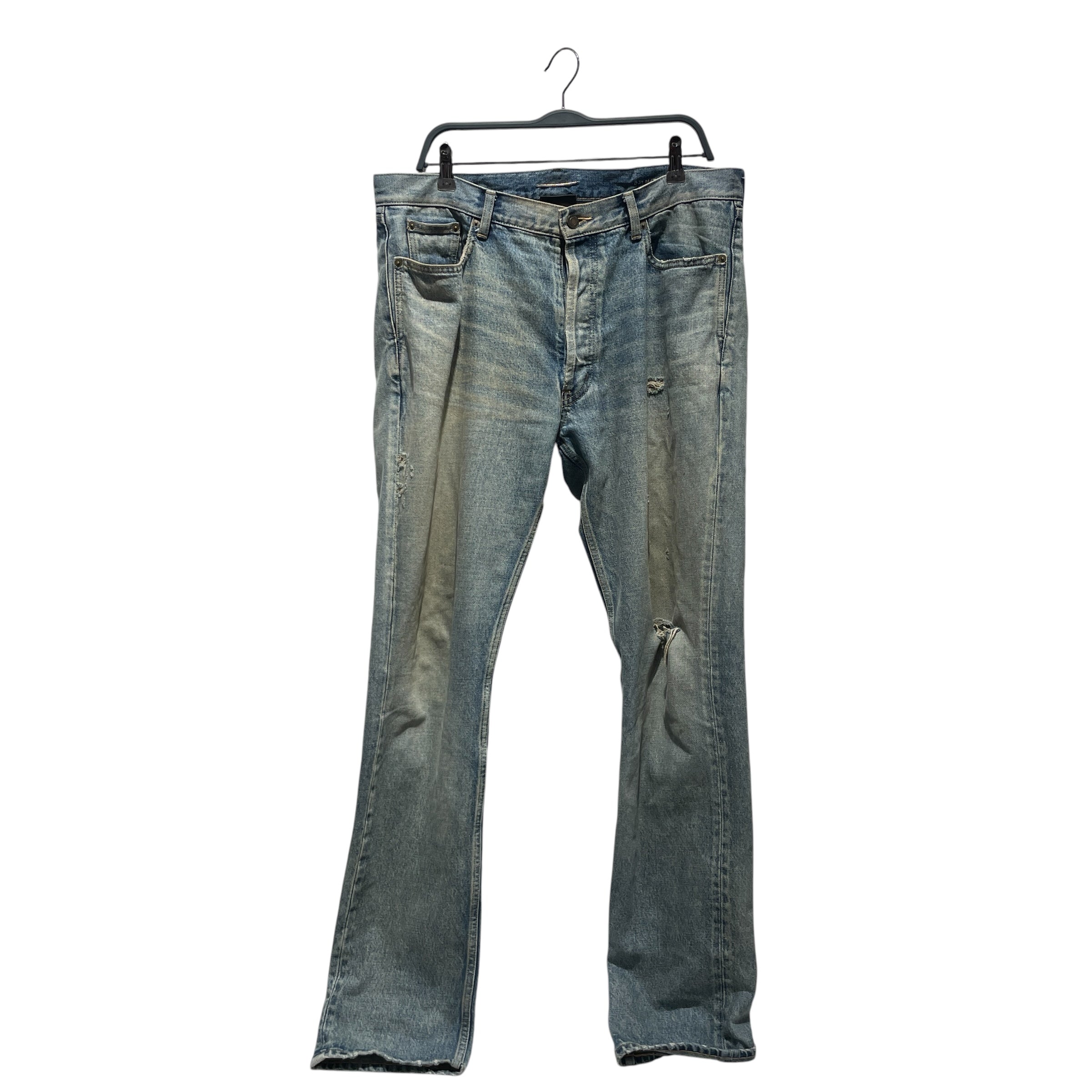 SAINT LAURENT/Pants/33/Cotton/BLU/distressed view 1