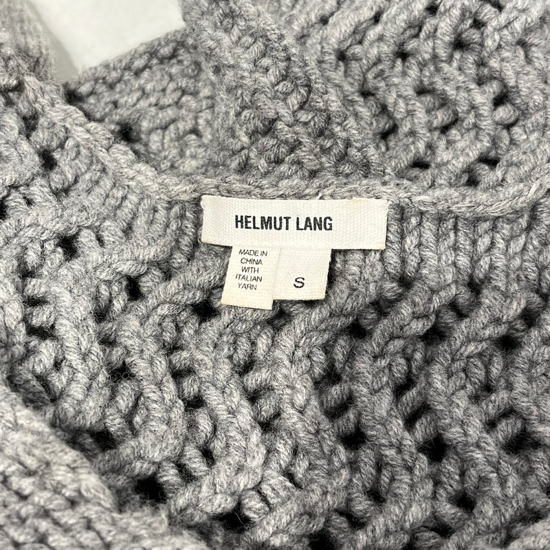 Helmut Lang/Heavy Sweater/S/Wool/GRY/loose knit tight knit sleeve