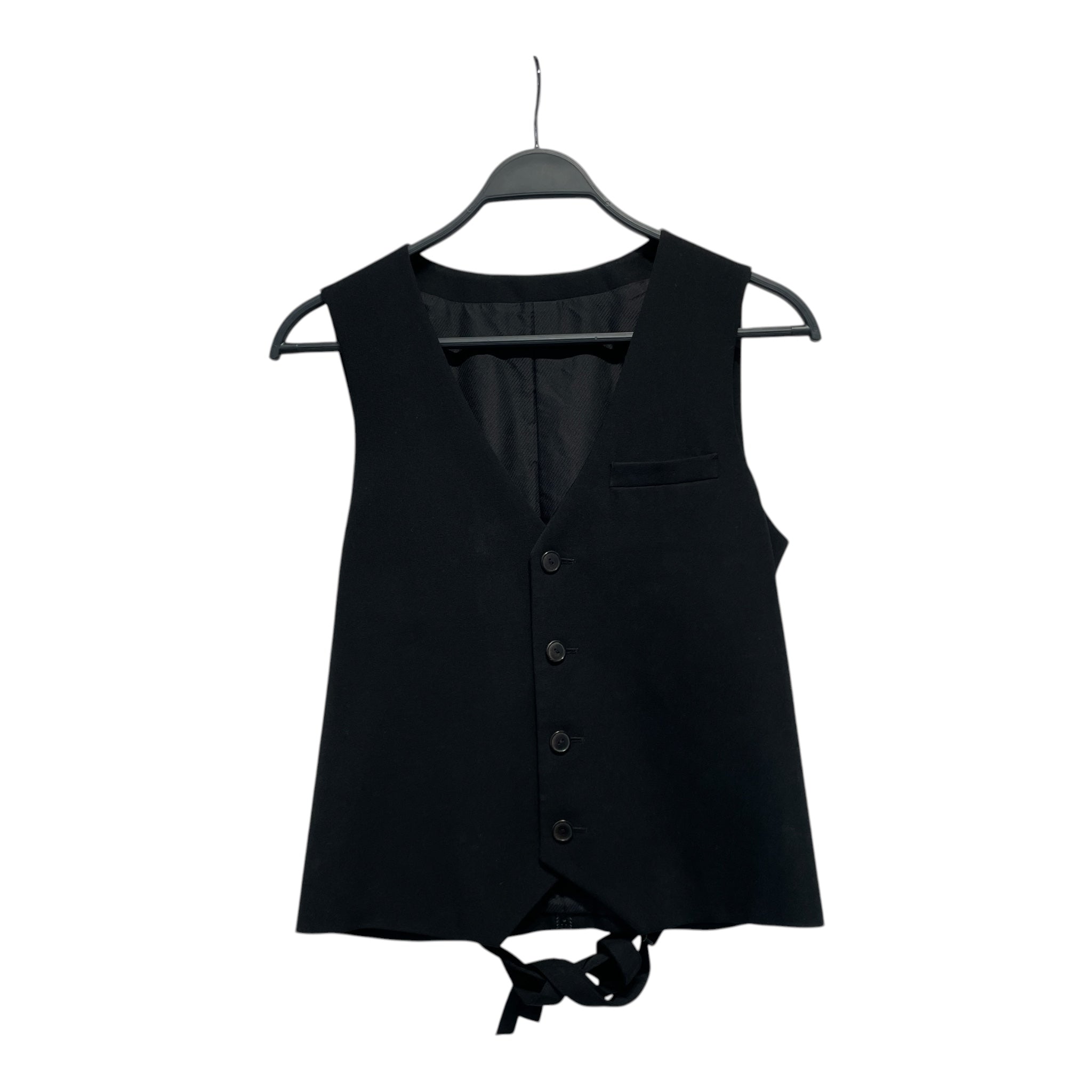 NUMBER (N)INE/Waistcoat/2/Wool/BLK/SUIT VEST WITH LEATHER TRIM view 1