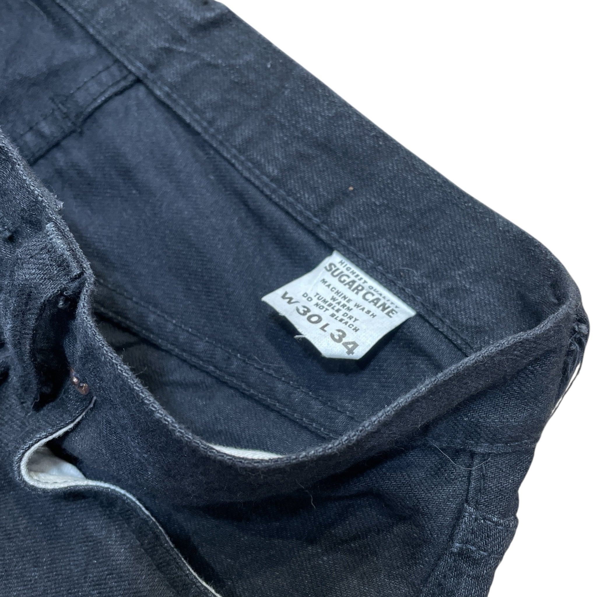 SUGAR CANE/Straight Pants/30/Cotton/BLK/ view 3