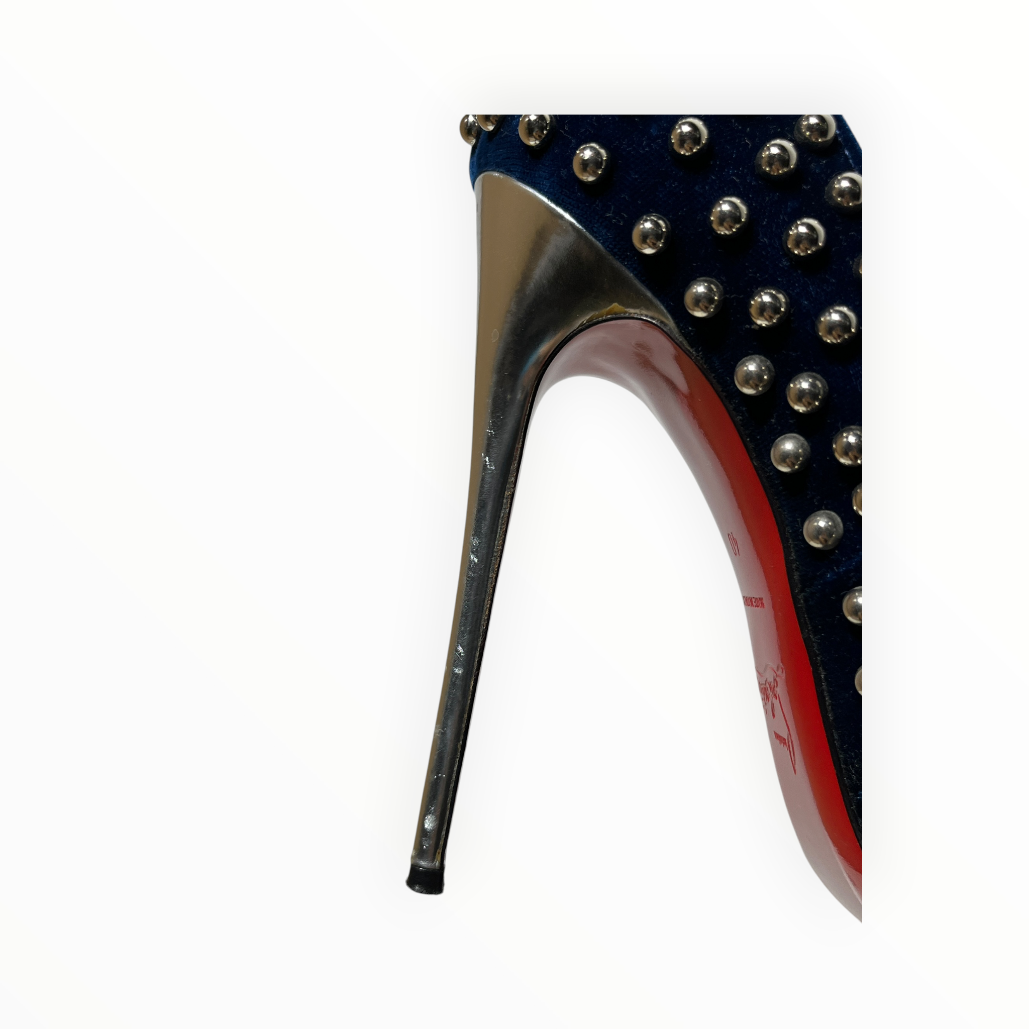 Christian Louboutin/Heels/EU 40/NVY/VELVET SILVER BEADS view 8