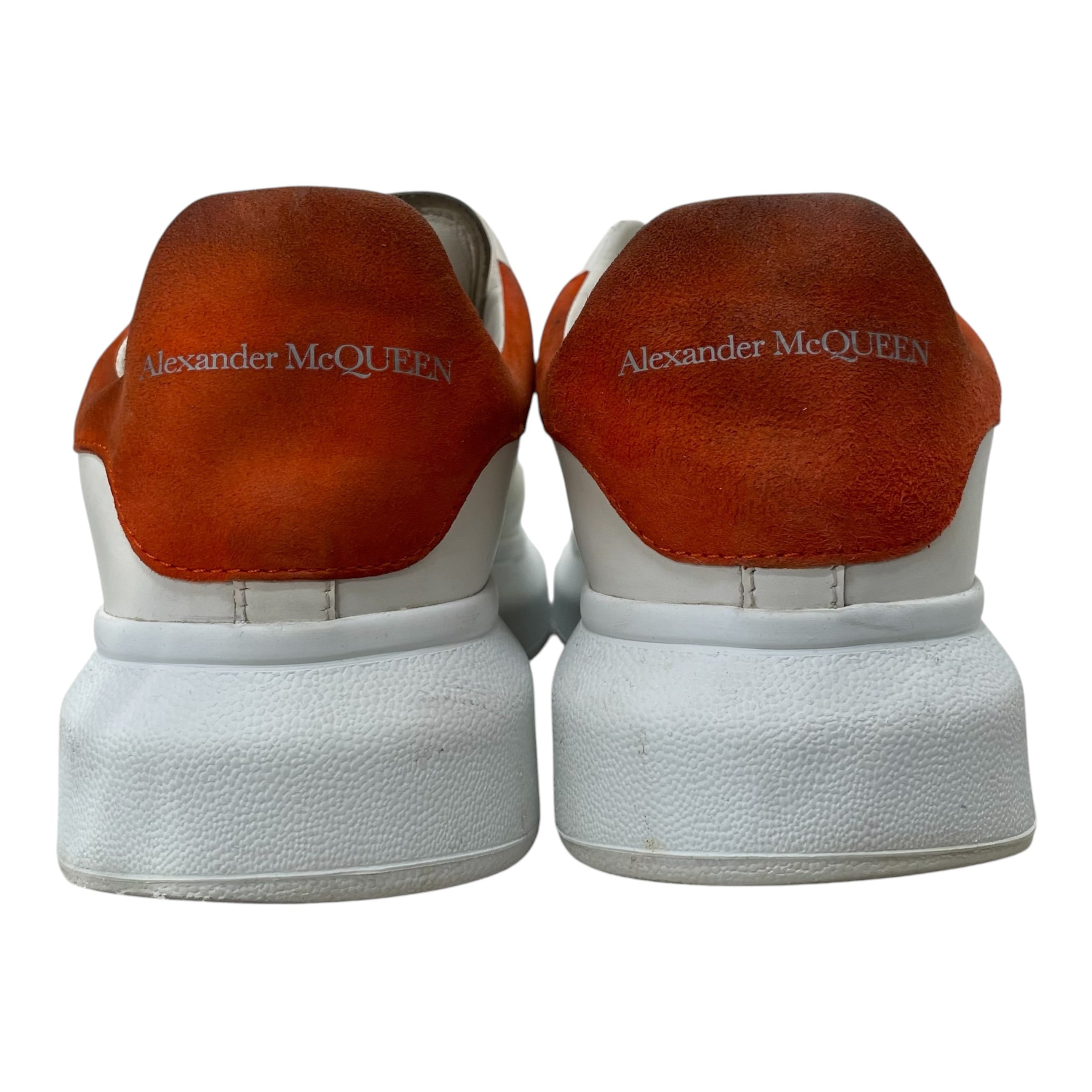 Alexander McQueen/Low-Sneakers/EU 40.5/Leather/WHT/ORANGE HEEL view 4