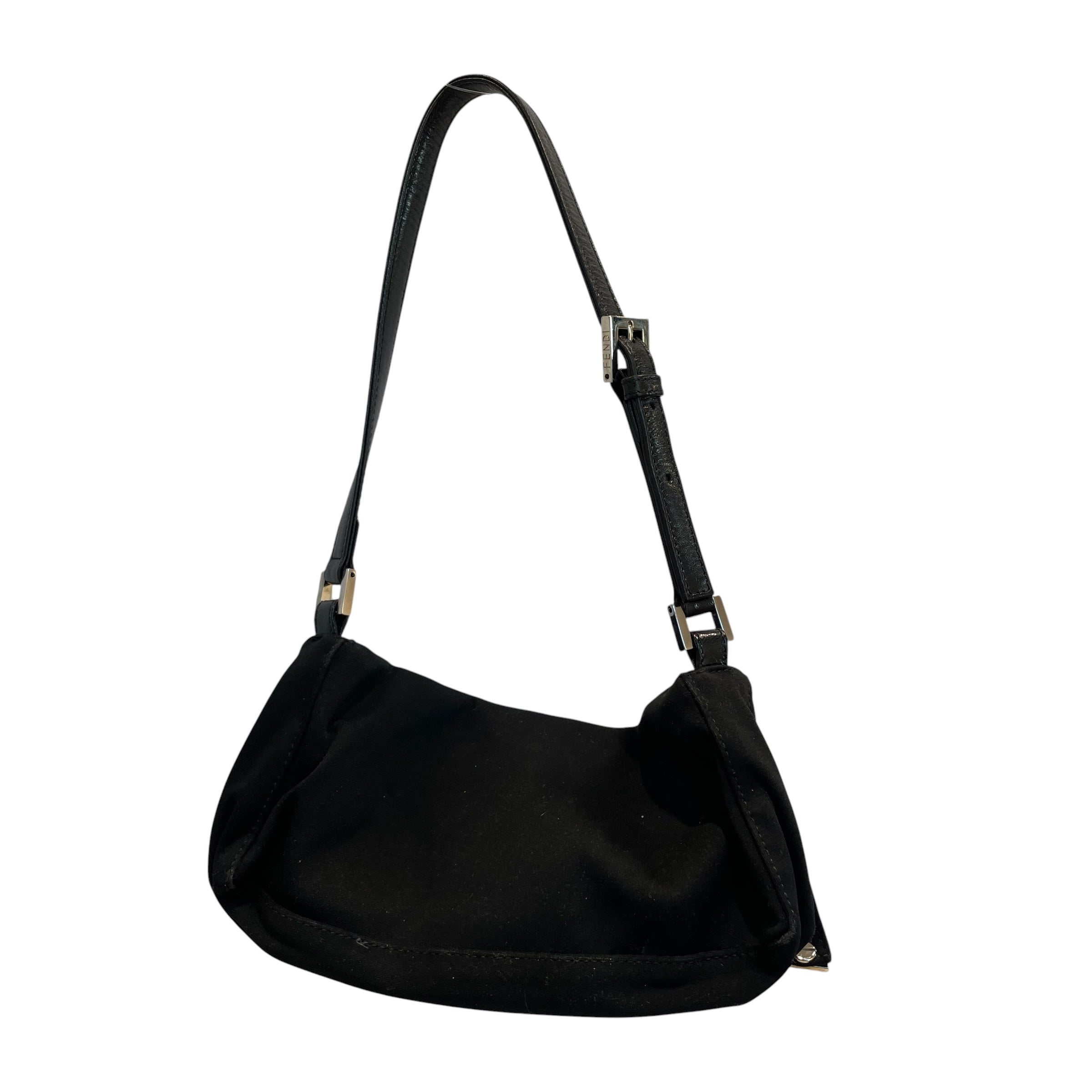 FENDI/Hand Bag/Nylon/BLK/LEATHER STRAPS/SILVR DETAIL view 2