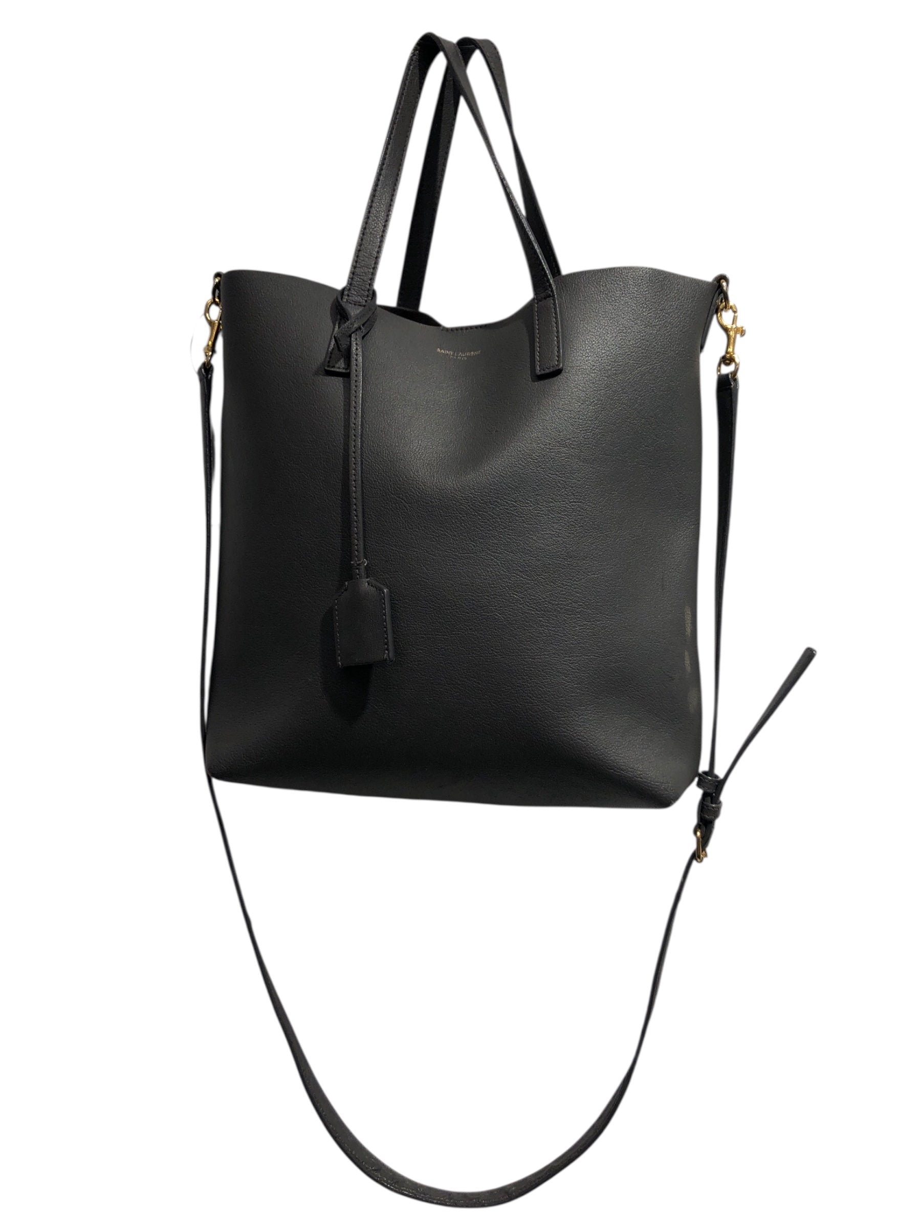 SAINT LAURENT/Tote Bag/Leather/GRY/SHOPPING TOTE BAG view 1