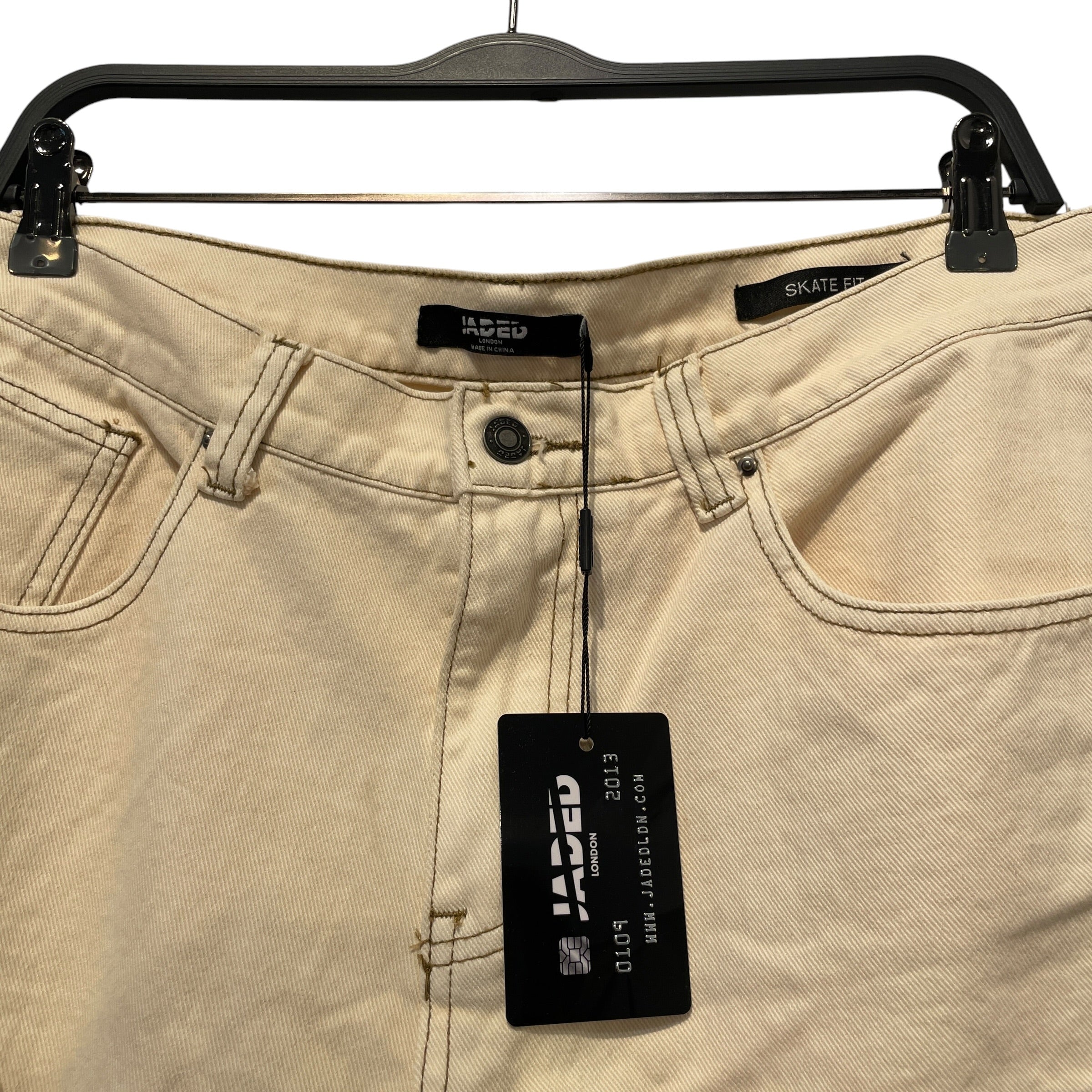 JADED LONDON/Straight Pants/34/Cotton/CRM/ view 2