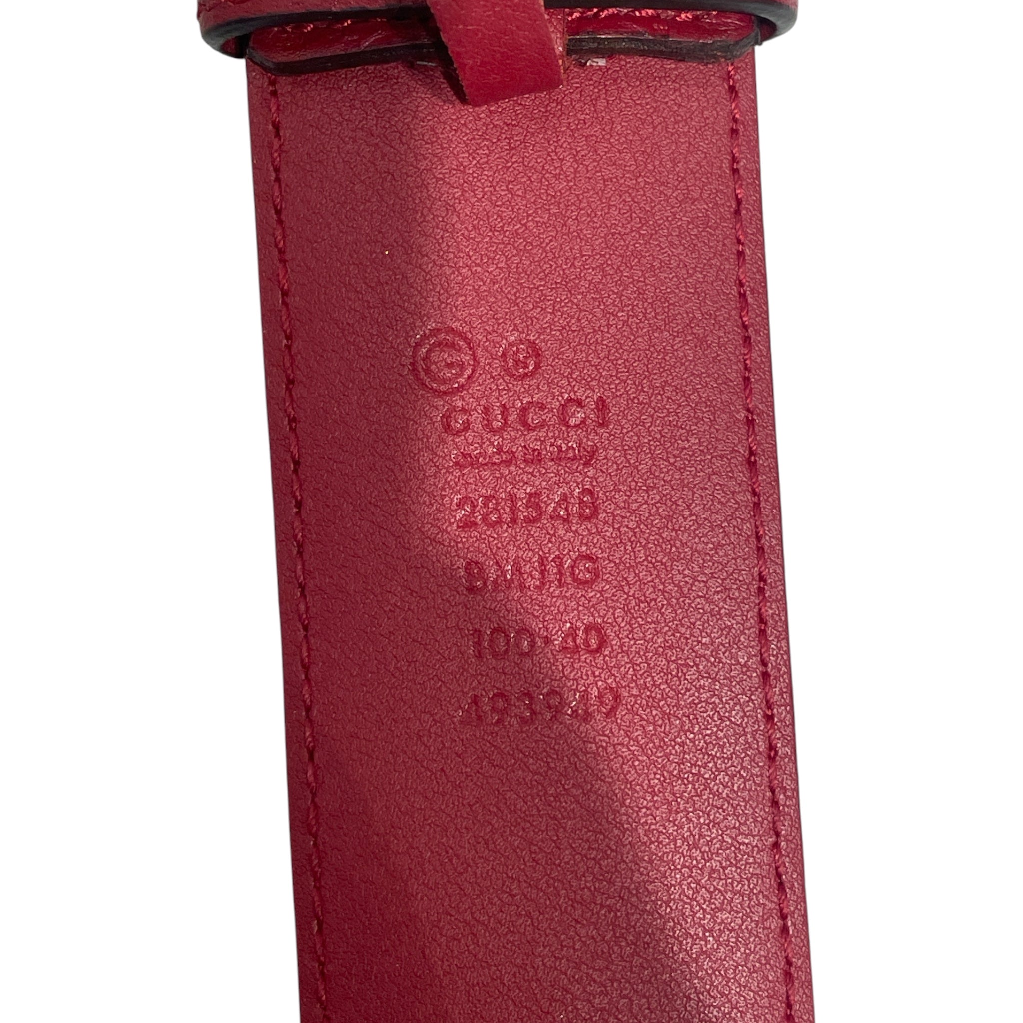 GUCCI/Belt/Monogram/Leather/RED/L's/Micro Guccisima Red Strap Belt view 3
