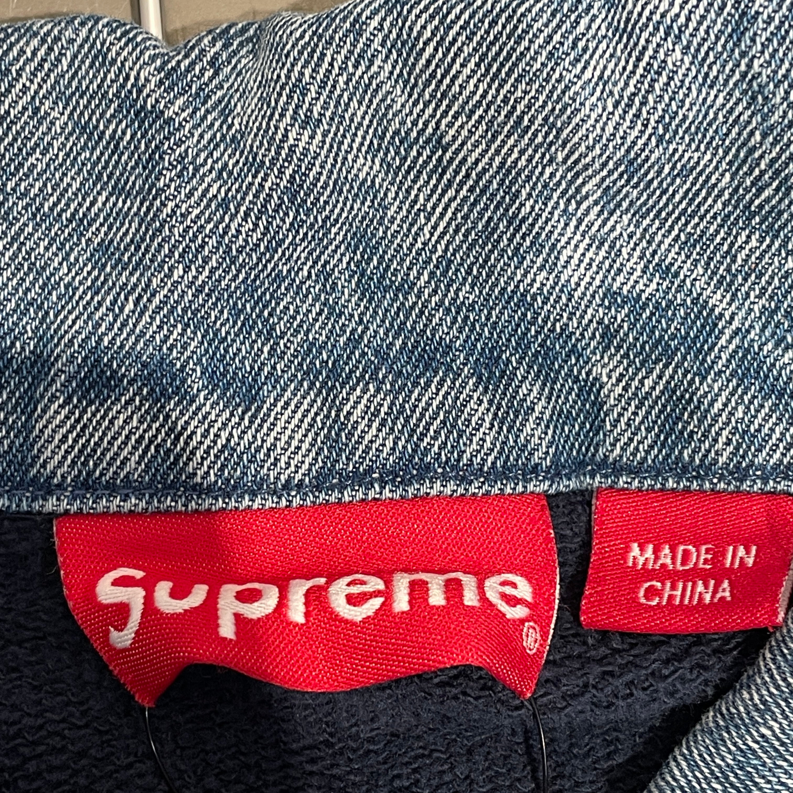 Supreme/Sweatshirt/L/Cotton/NVY/Denim Collar Half Zip NY view 4