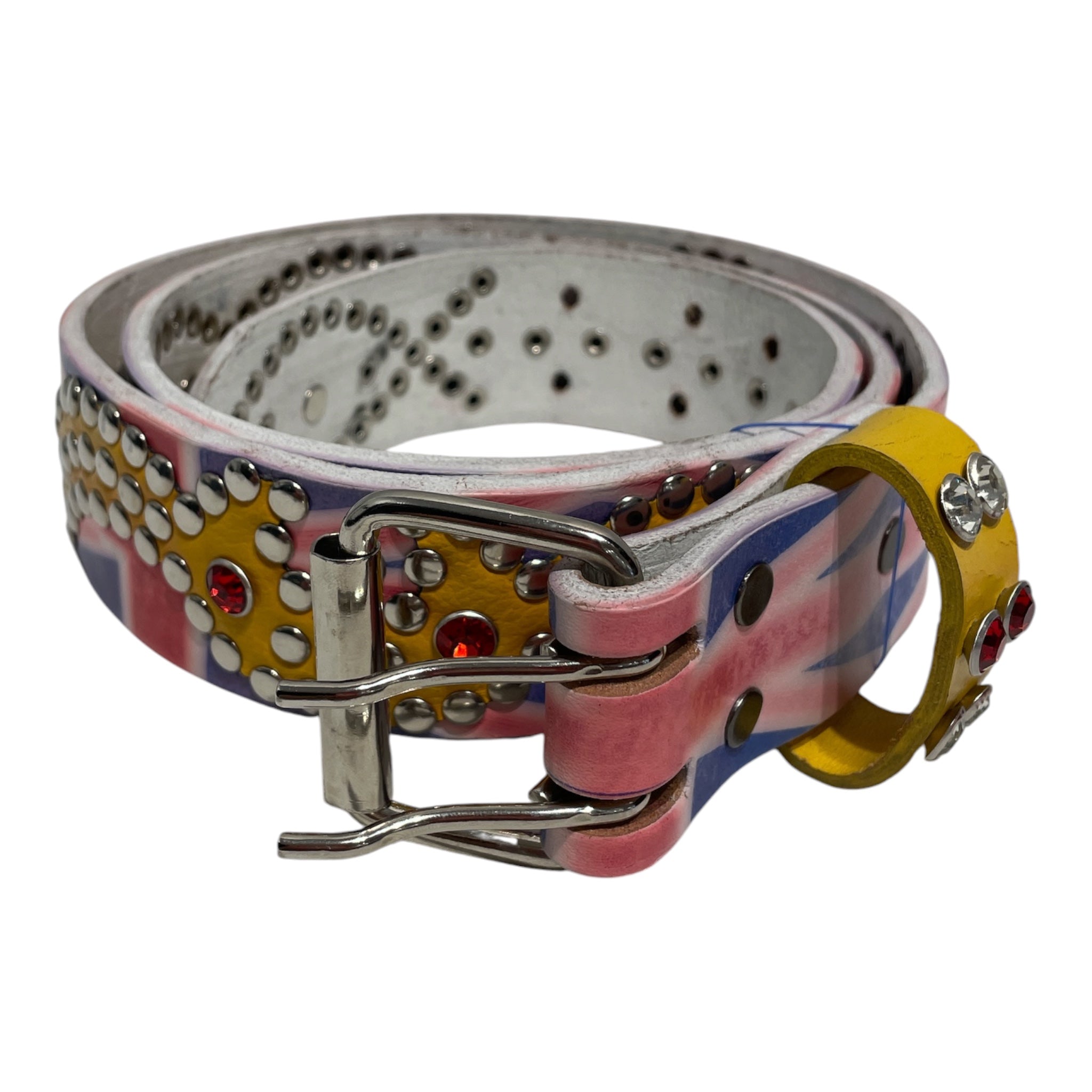 HotWLeather/Belt/All Over Print/Leather/MLT/British Flag view 1