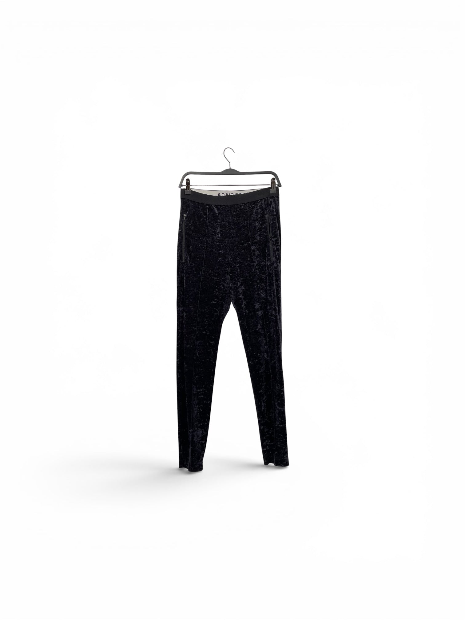 BALENCIAGA/Skinny Pants/40/Velour/BLK/2018 ZIP POCKET CRUSHED VELVET view 1