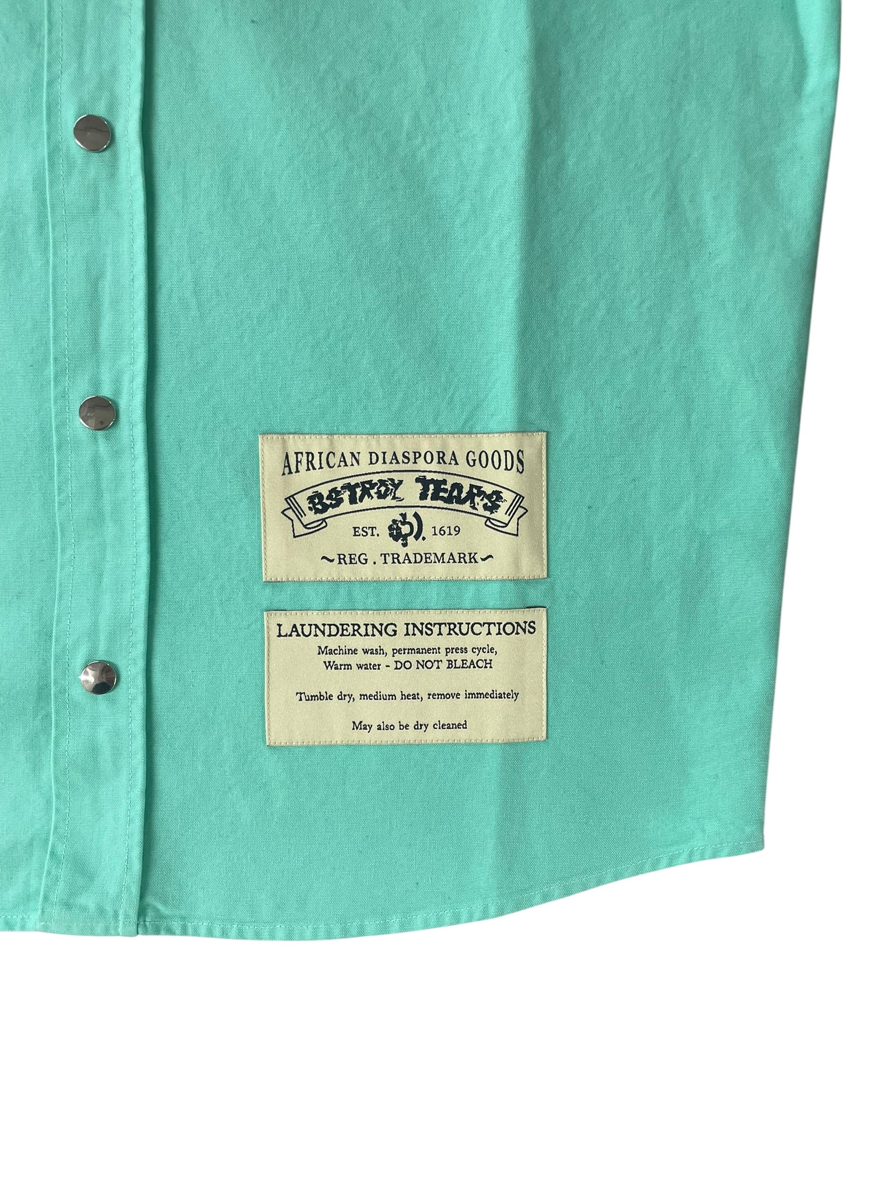 DENIM TEARS/BSTROY/LS Shirt/S/Cotton/GRN/MILITARY SHIRT MINT GREEN view 5
