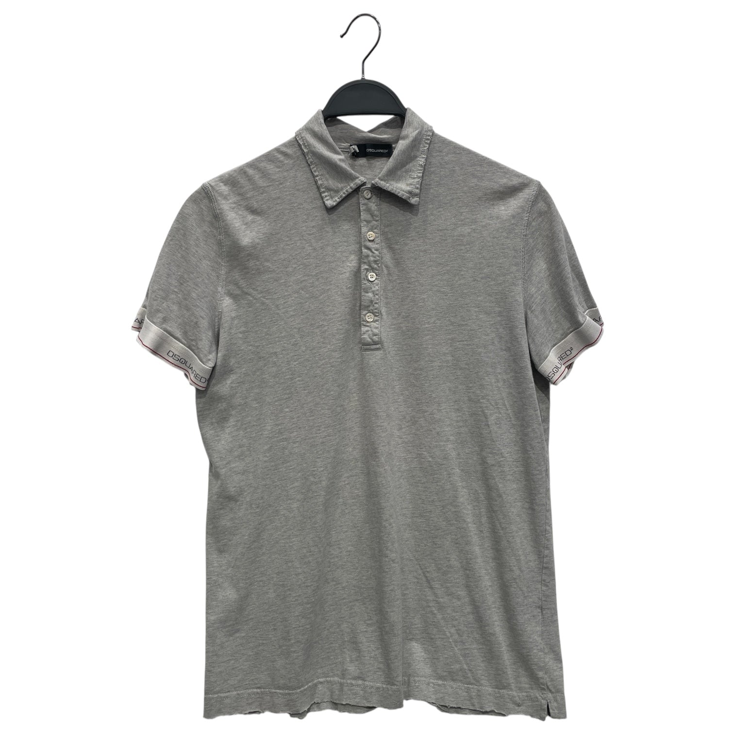 DSQUARED2/Polo Shirt/M/Cotton/GRY/DISTRESSED POLO LOGO SLEEVES view 1