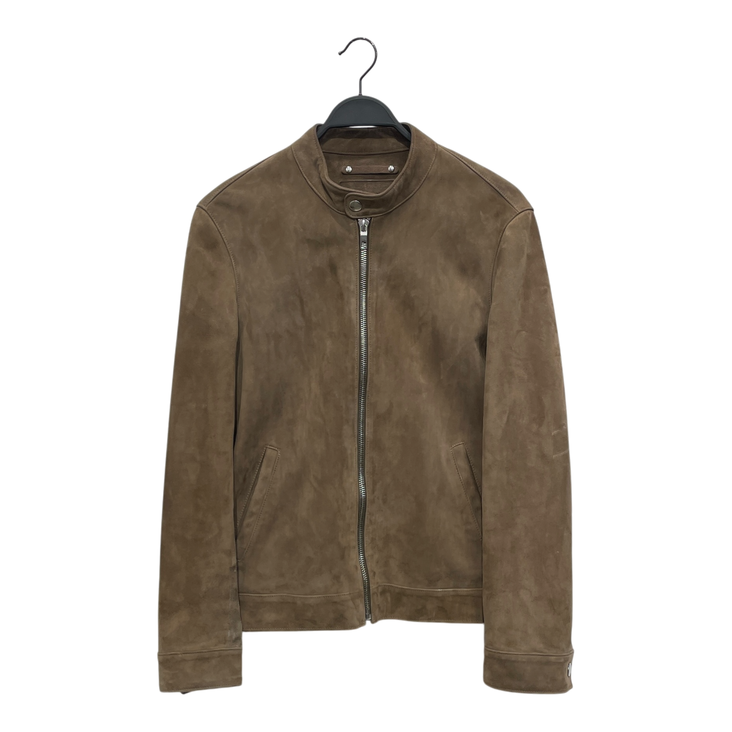 THURSDAY/Riders Jkt (S)/M/Leather/CML/BUTTON NECK SUEDE JKT