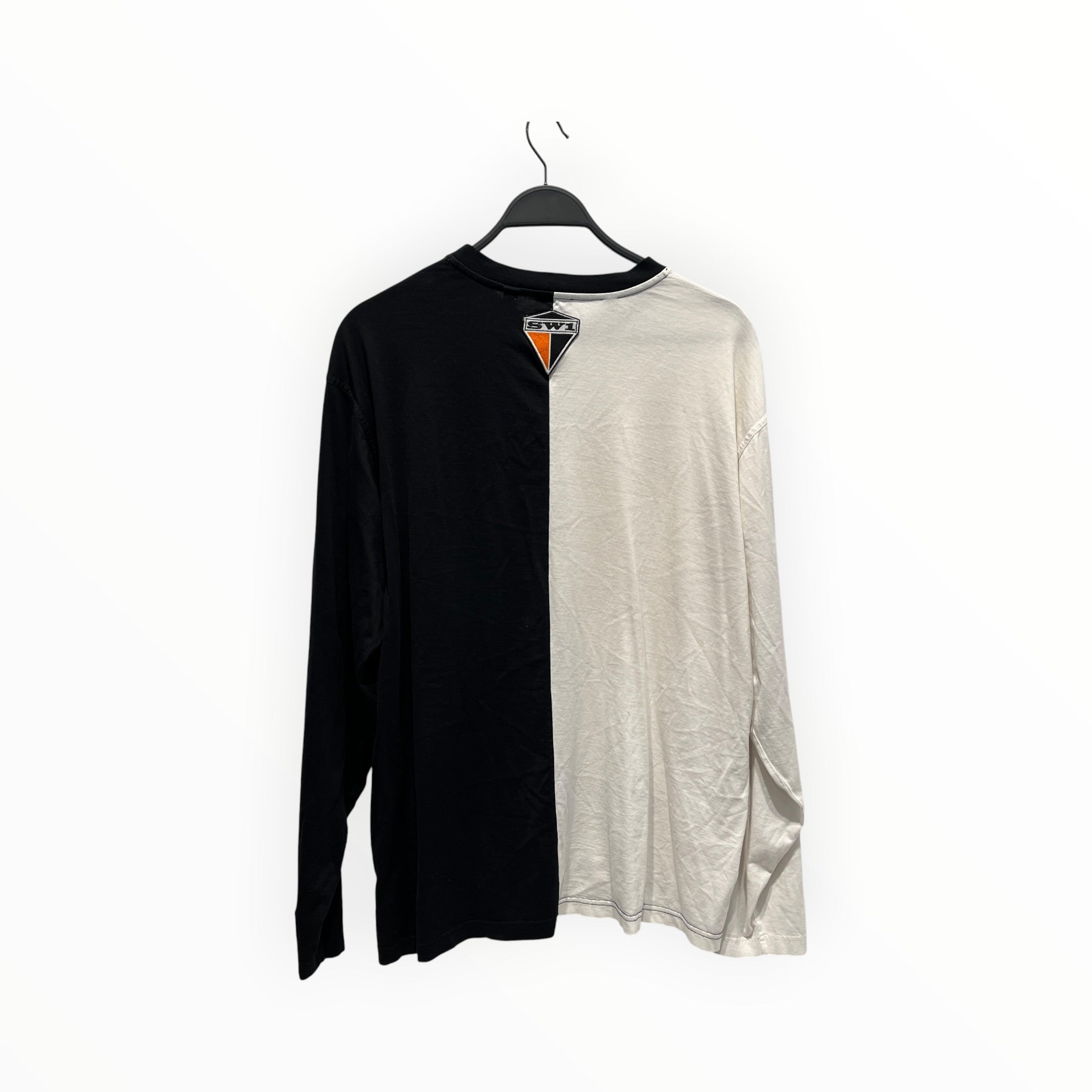 BURBERRY LONDON/LS T-Shirt/L/Cotton/BLK/Graphic/cut-out sleeve montage print view 2