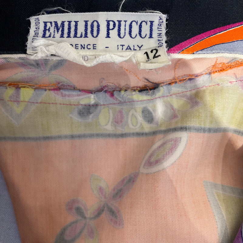 EMILIO PUCCI/SL Dress/12/All Over Print/Cotton/MLT/Vintage Mini Dress
