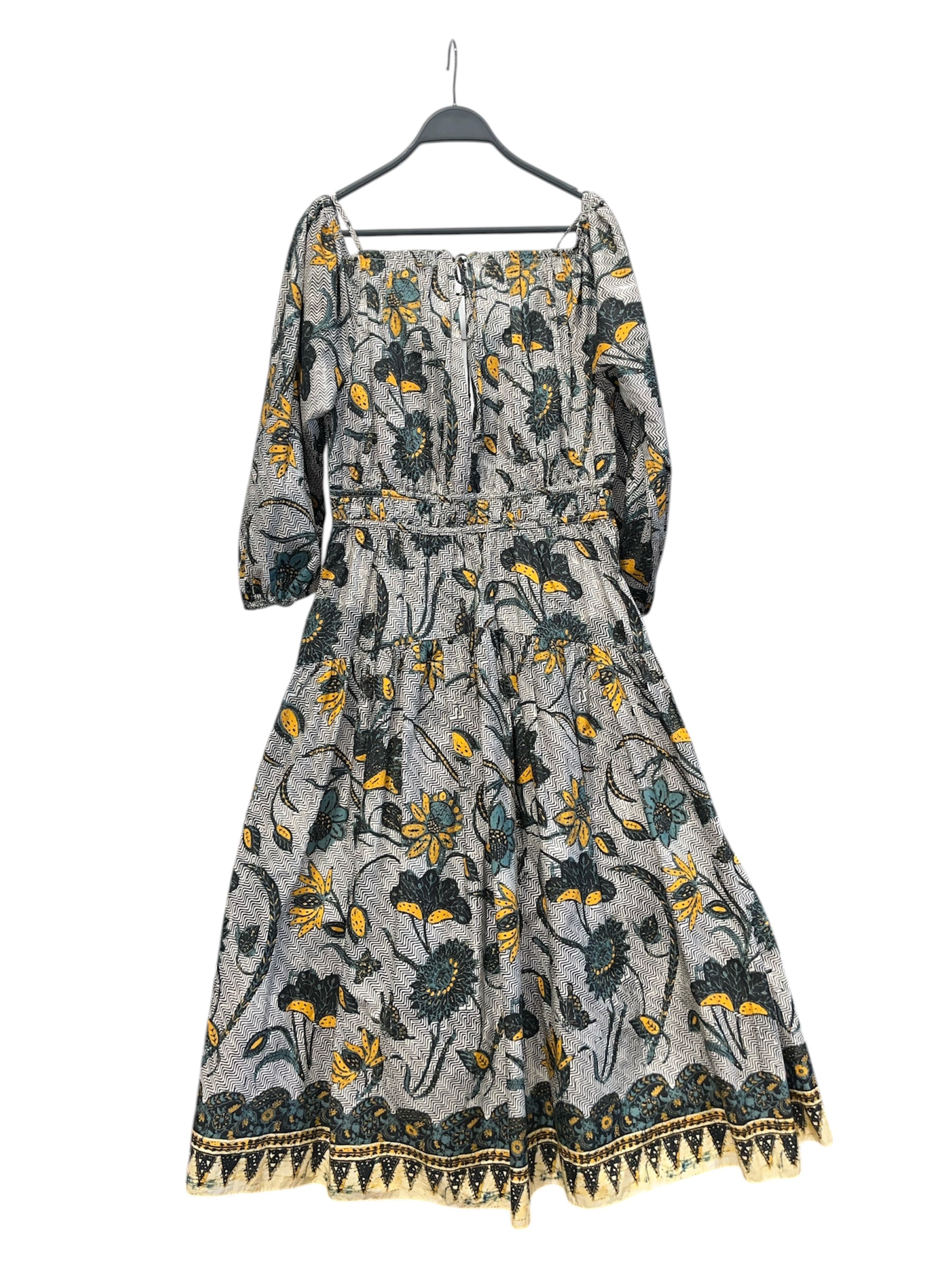 Ulla Johnson/LS Dress/8/Floral Pattern/Cotton/WHT/wavy/yellow flower print view 2