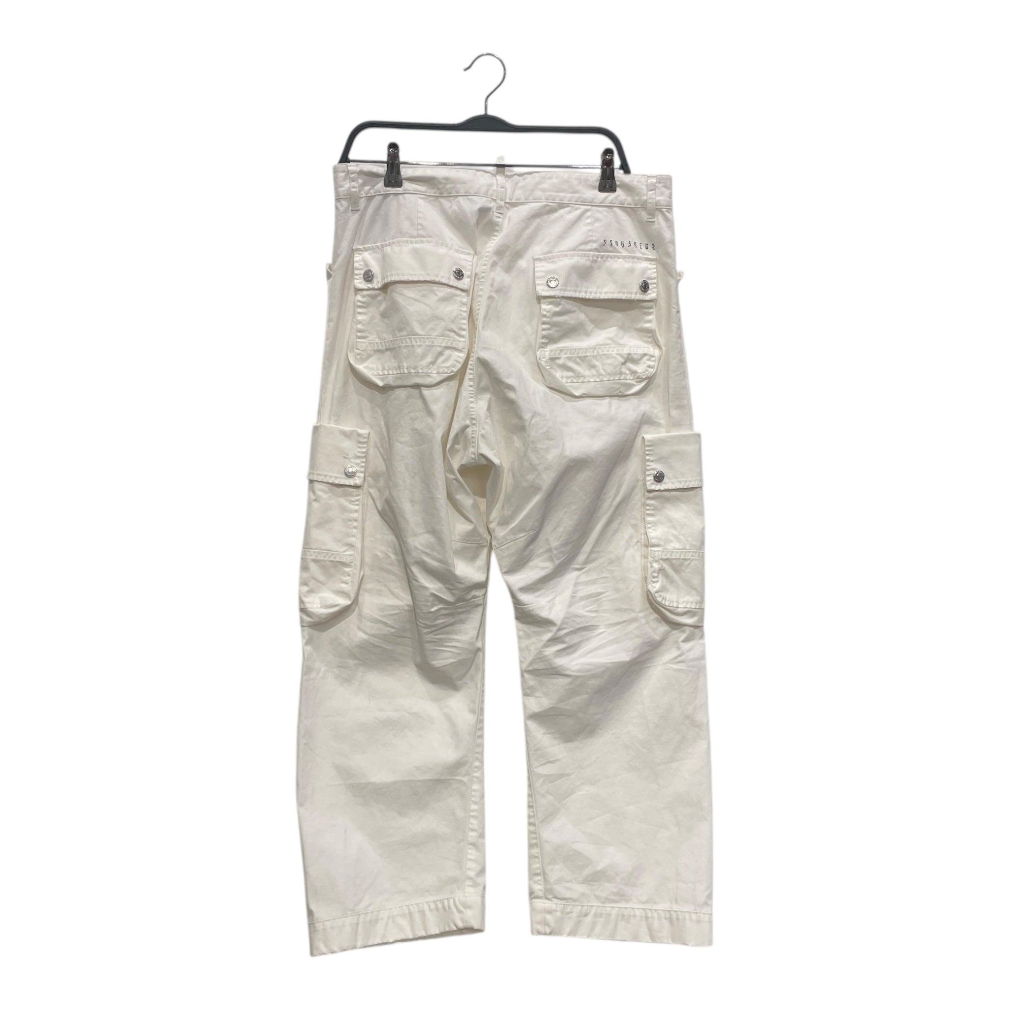 DSQUARED2/Straight Pants/48/Cotton/WHT/Button Fly/distressed cargo view 2