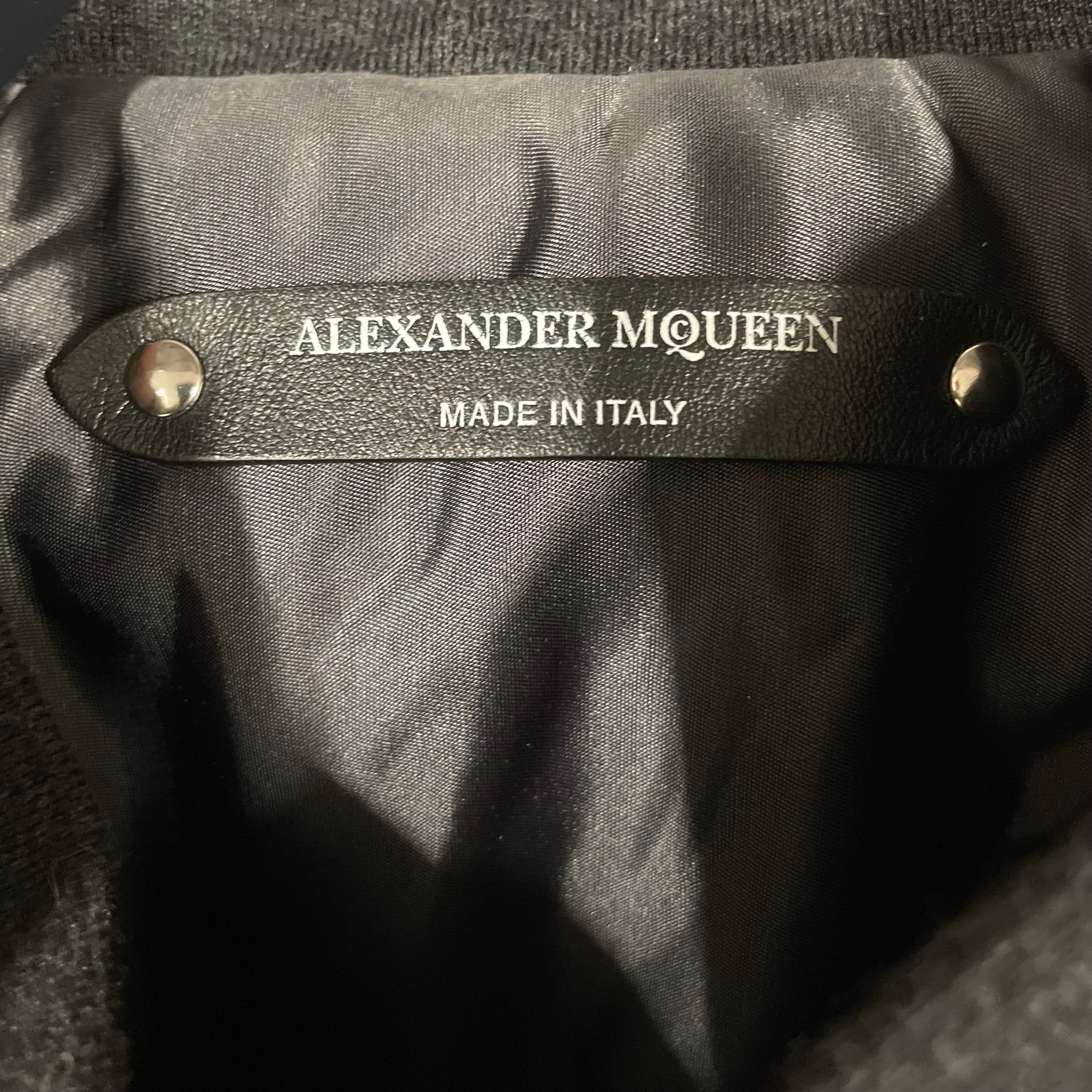 Alexander McQueen/Jacket/52/Polyester/BLK/LEATHER SLEEVES view 3